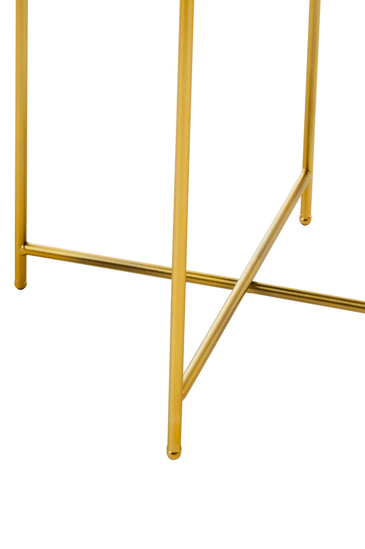 2x Avento Set aus zwei schwarz-goldenen Beistelltischen
