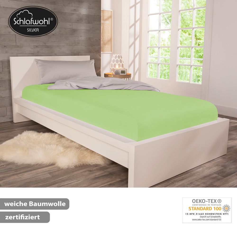 Spannleintuch für Boxspringbett aus Baumwolle Grün
