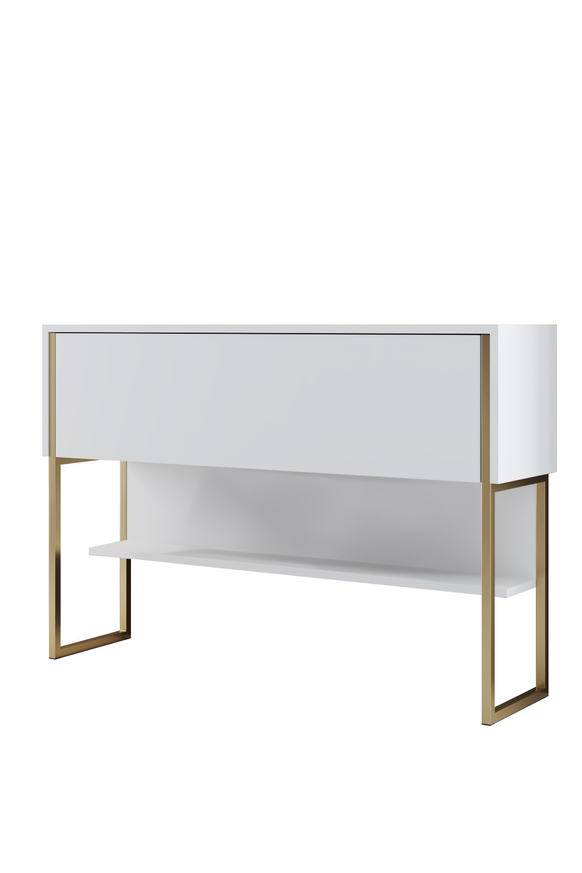 Luxe Sideboard Holzfurnier Gold Weiß