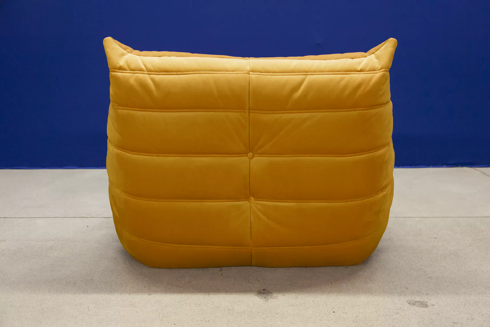 Togo armchair and ottoman set 2-pc. Velvet mustard yellow