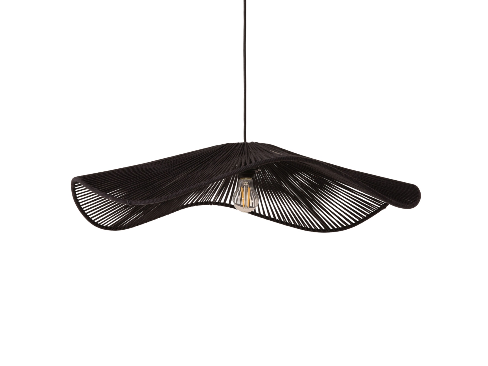 Lampada a sospensione Palmier in metallo nero 58x58x13 cm