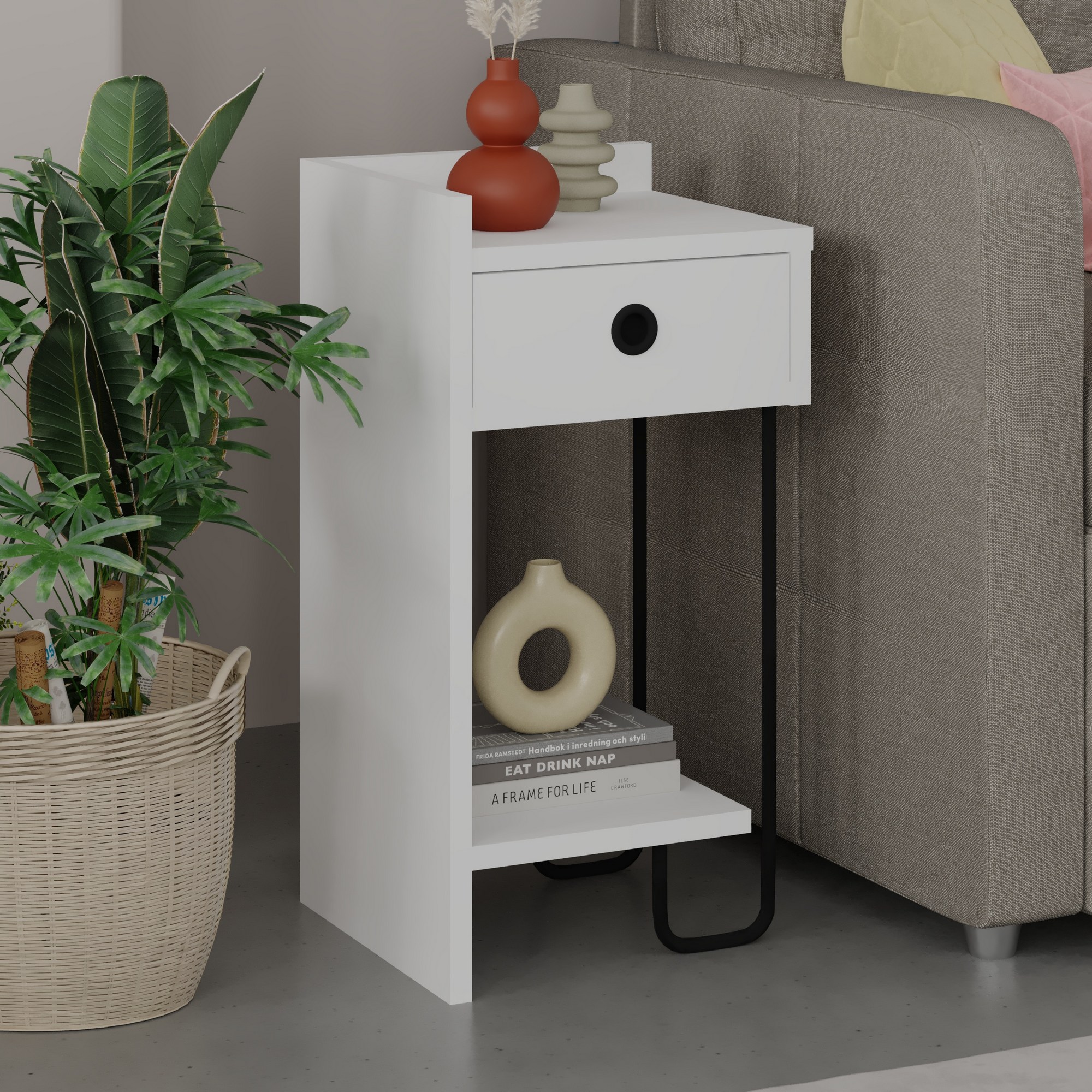 Sirius Bedside Table Left White