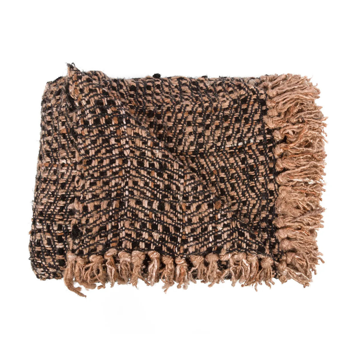S'il vous Plaid Decke Schwarzbraun