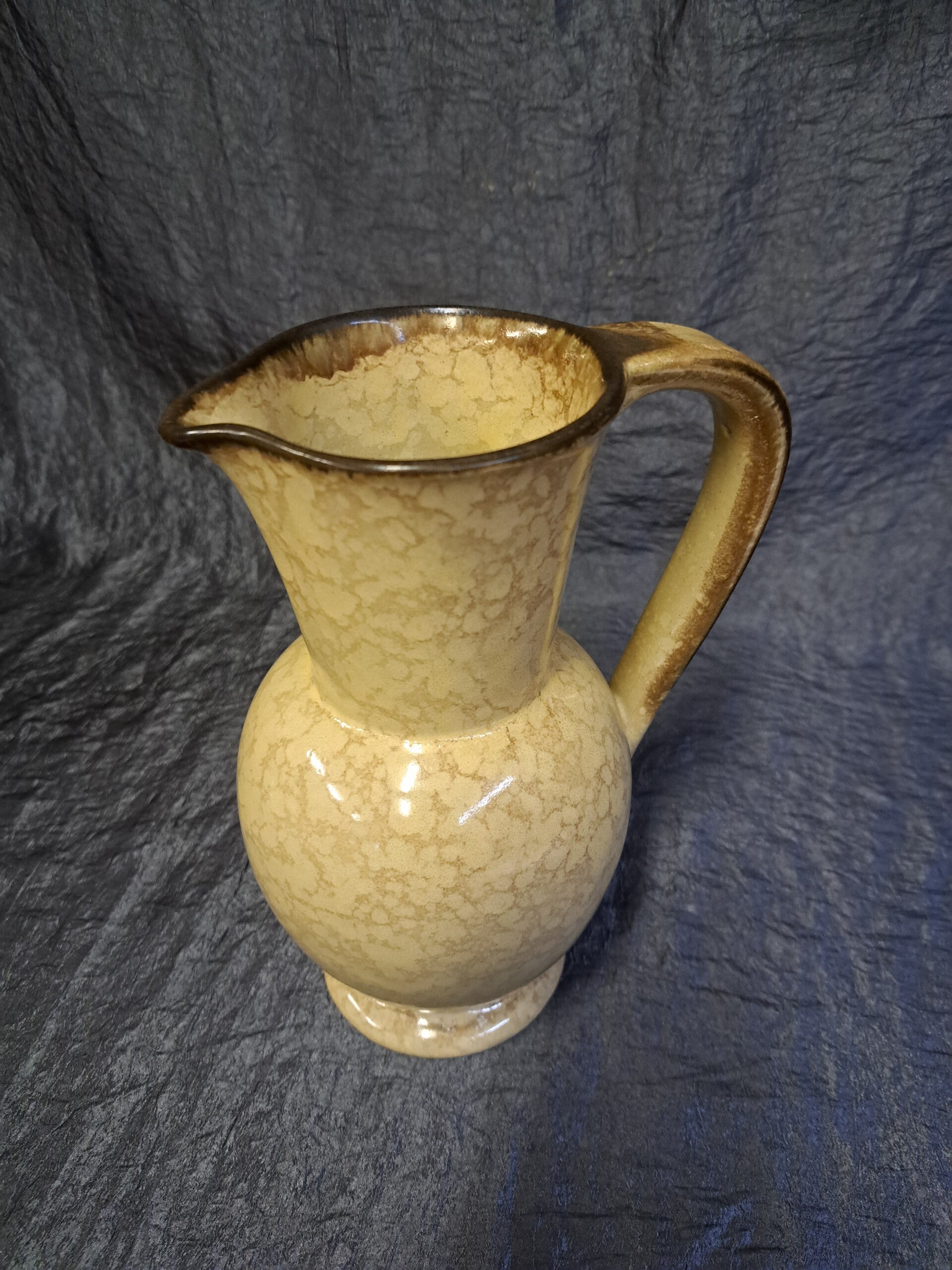 Vintage Keramikkrug Beige Schwarz