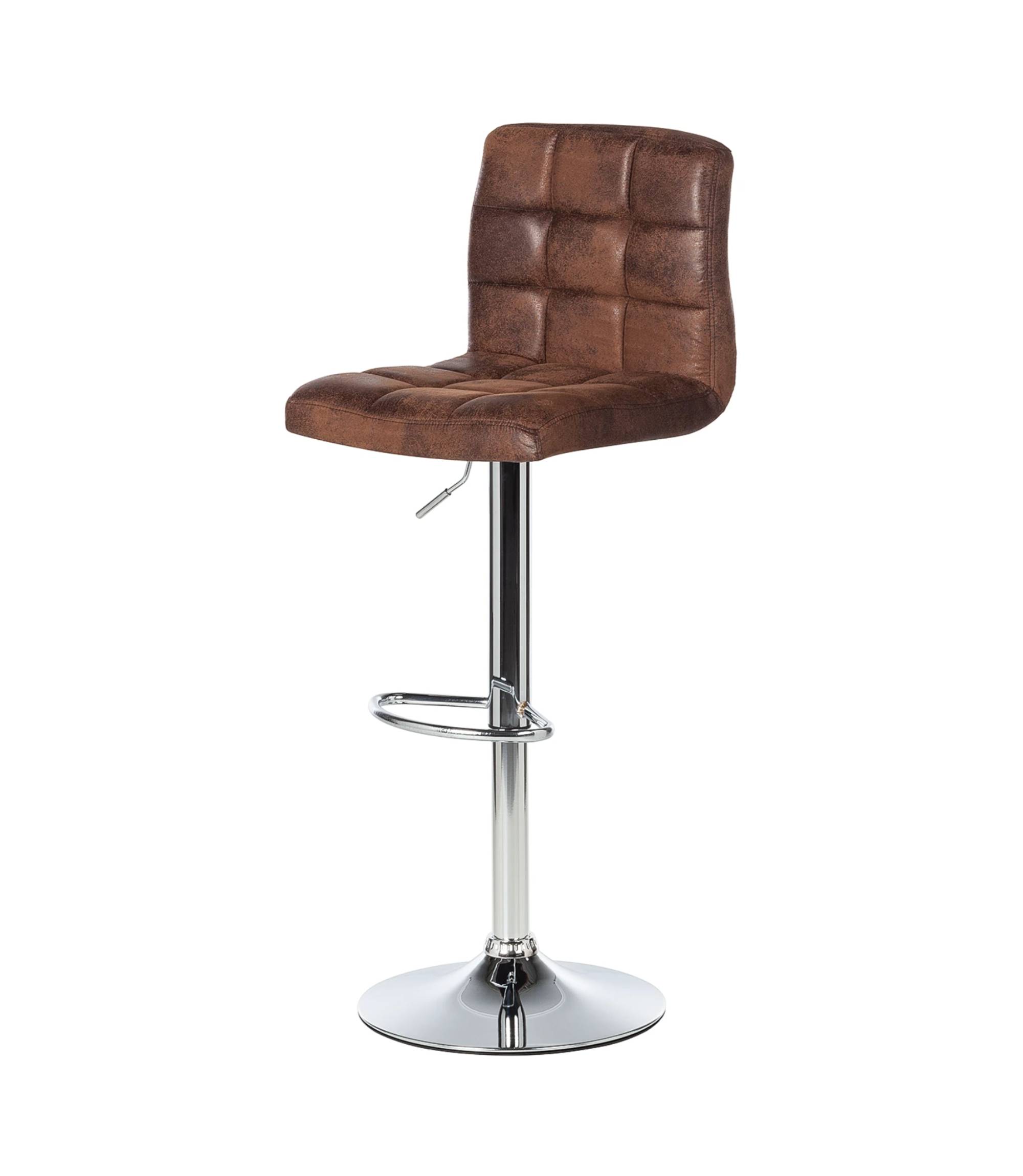 Barhocker Kunstleder Chrom Antikbraun