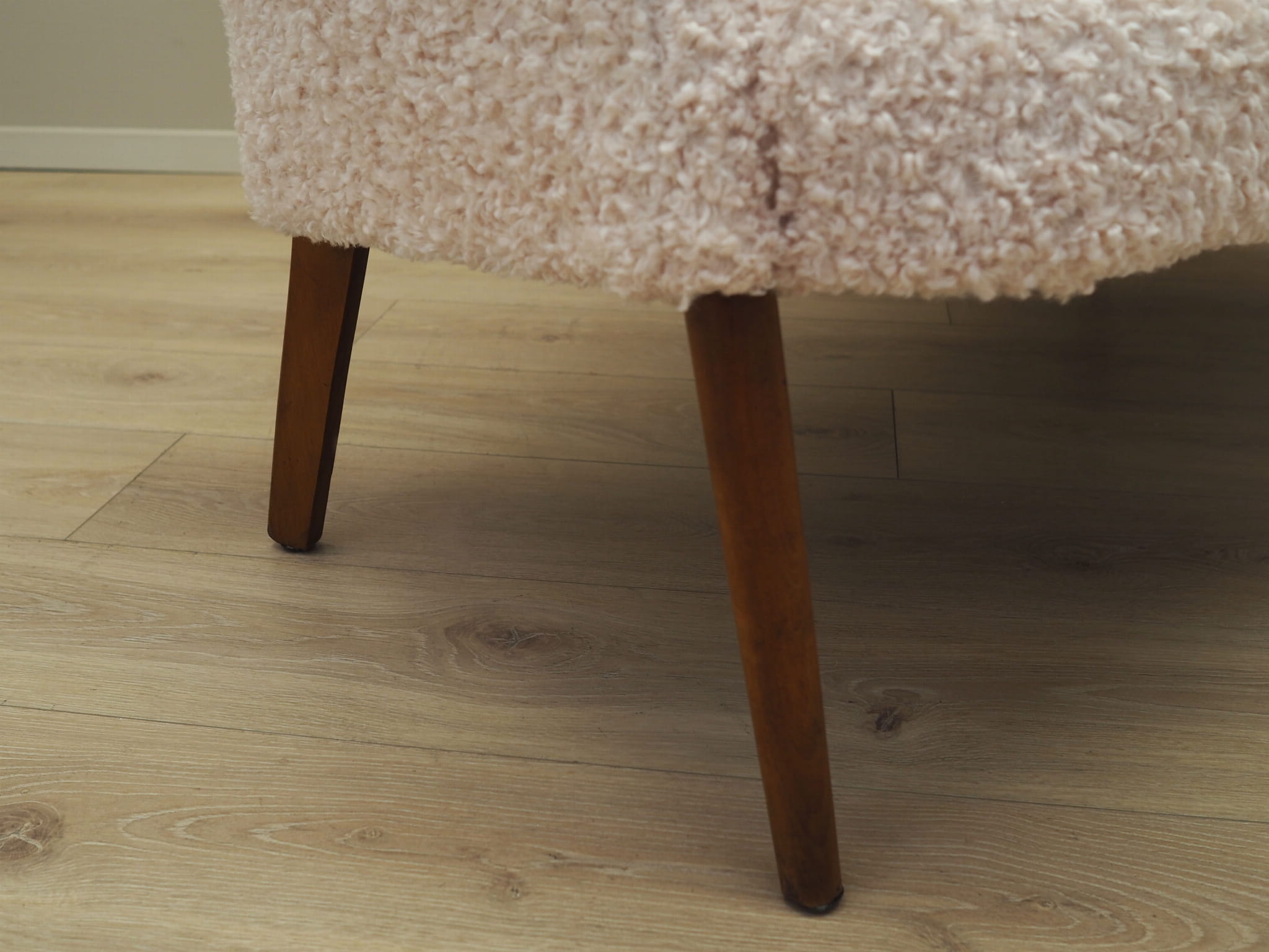 Vintage Sofa Textil Holz Creme 1970er Jahre
