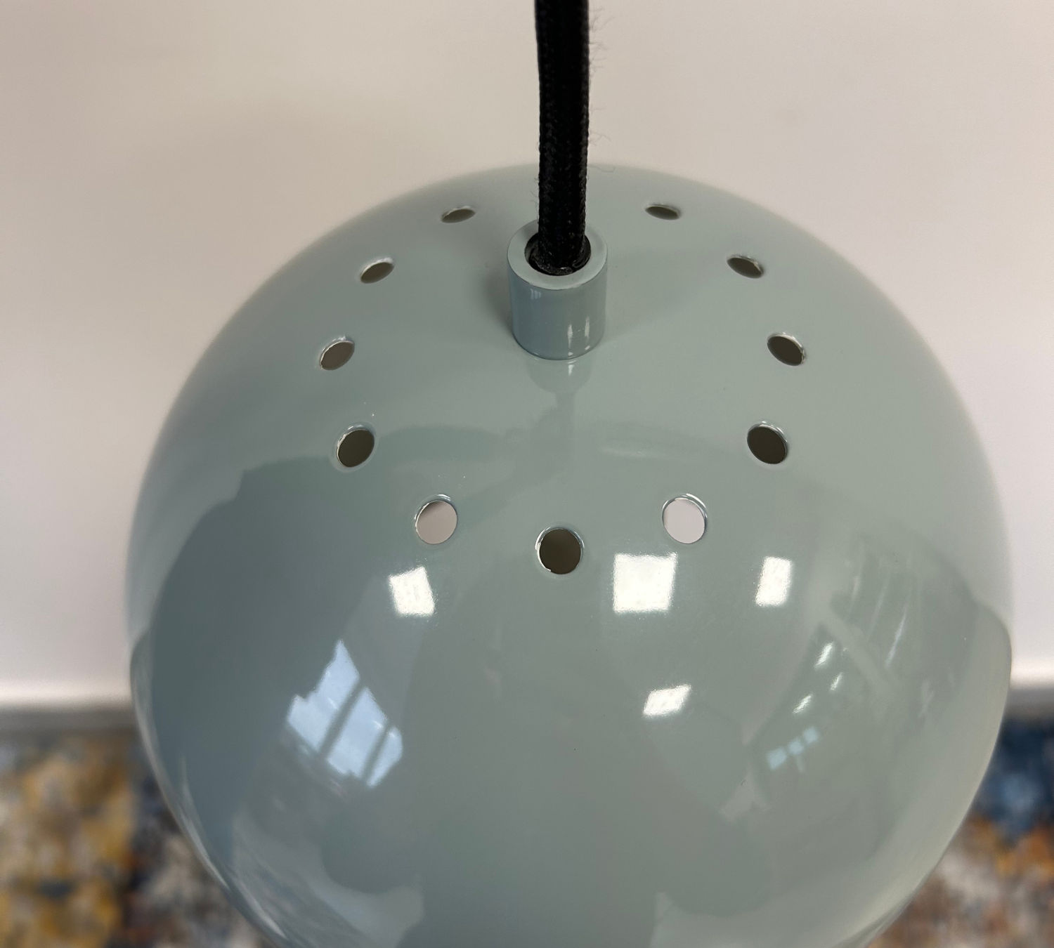 Ball 18 Pendelleuchte Glas Blau