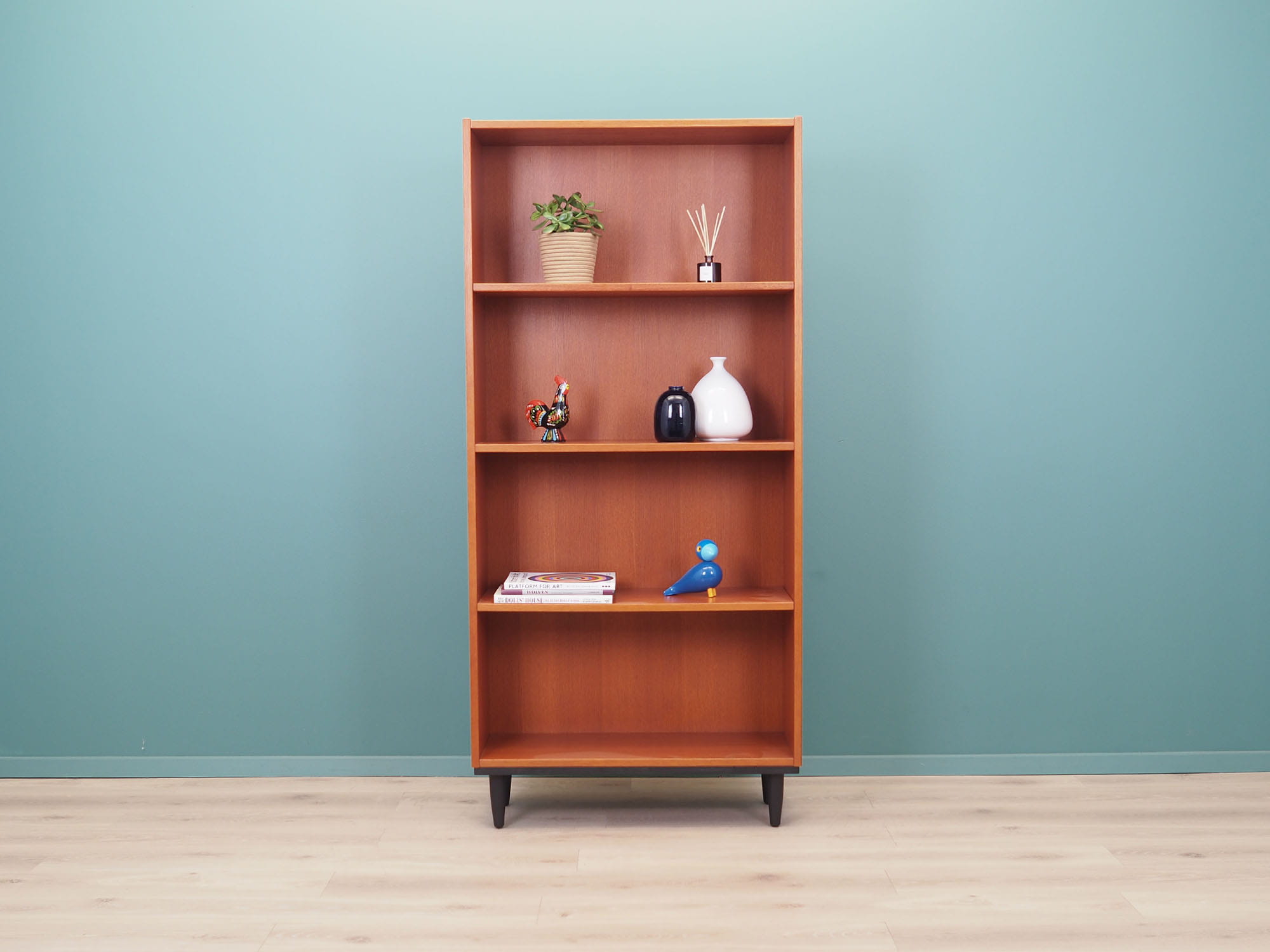 Vintage Bookshelf Wood Brown 1970s