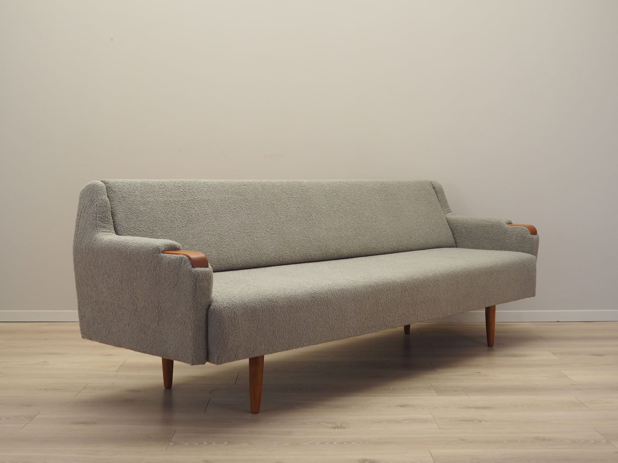 Sofa Teakholz Textil 1970er Grau Jahre