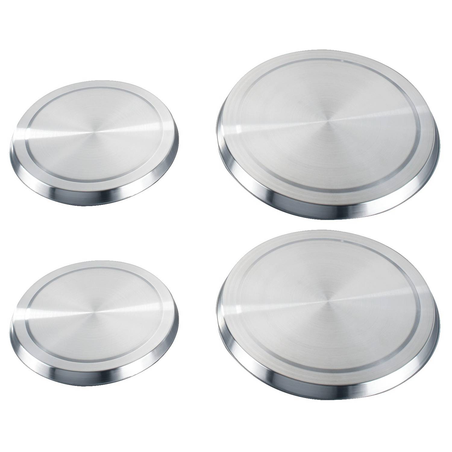 4x Mazarron Herdabdeckplatte Edelstahl Silber