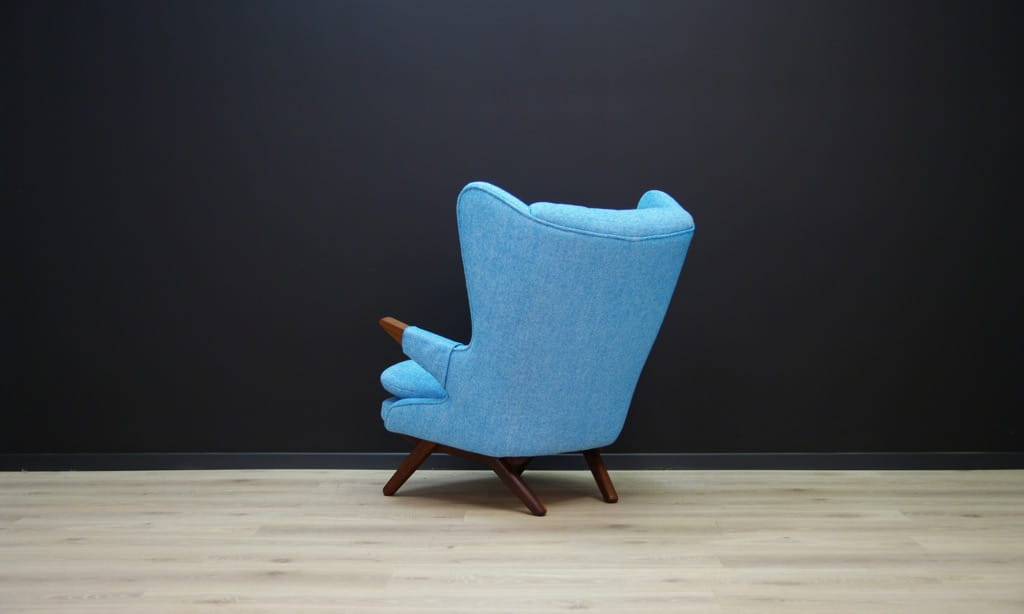Vintage Armchair Teak Textile Blue 1960s