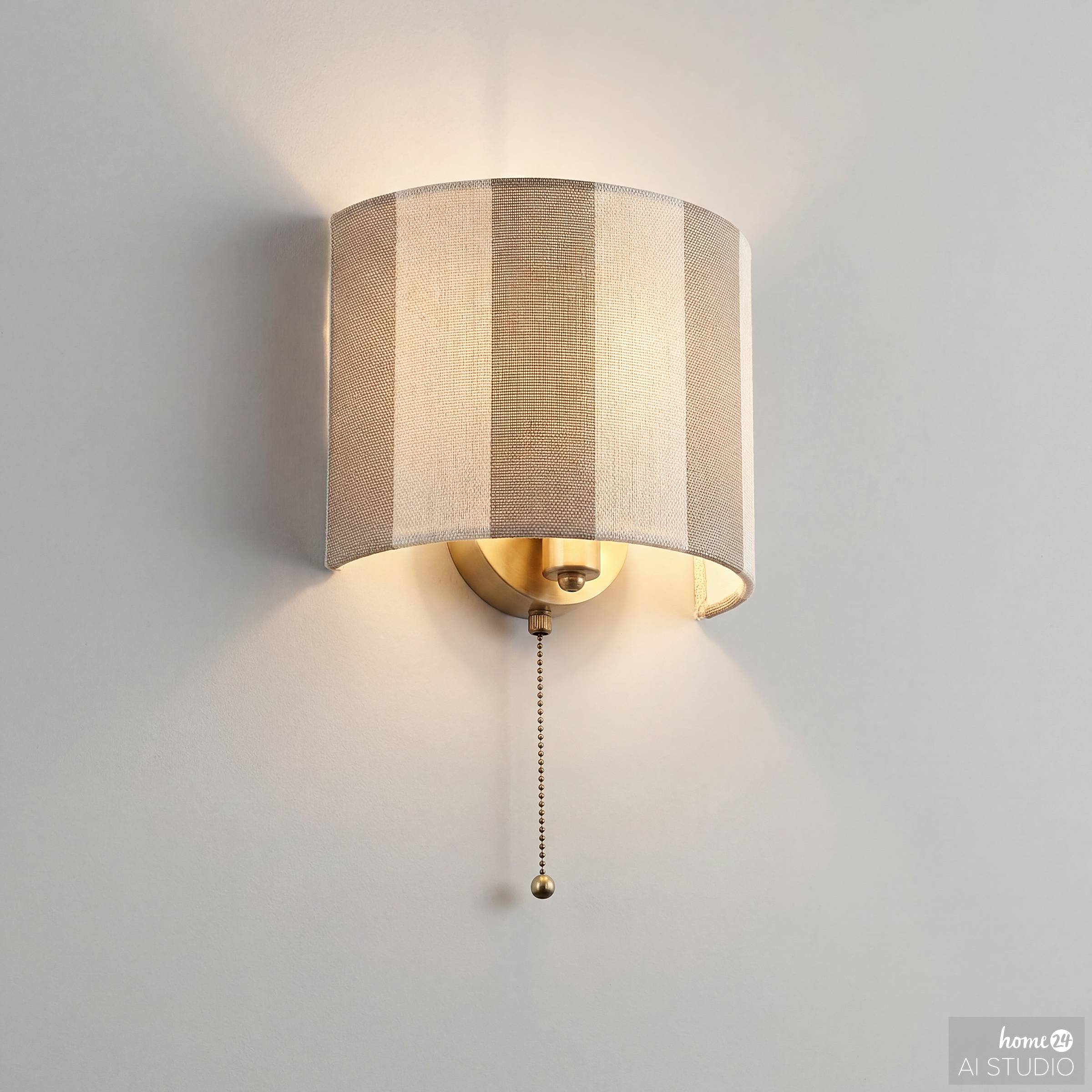 Wandleuchte Nuvio 1-Flammig Eisen Leinen Beige