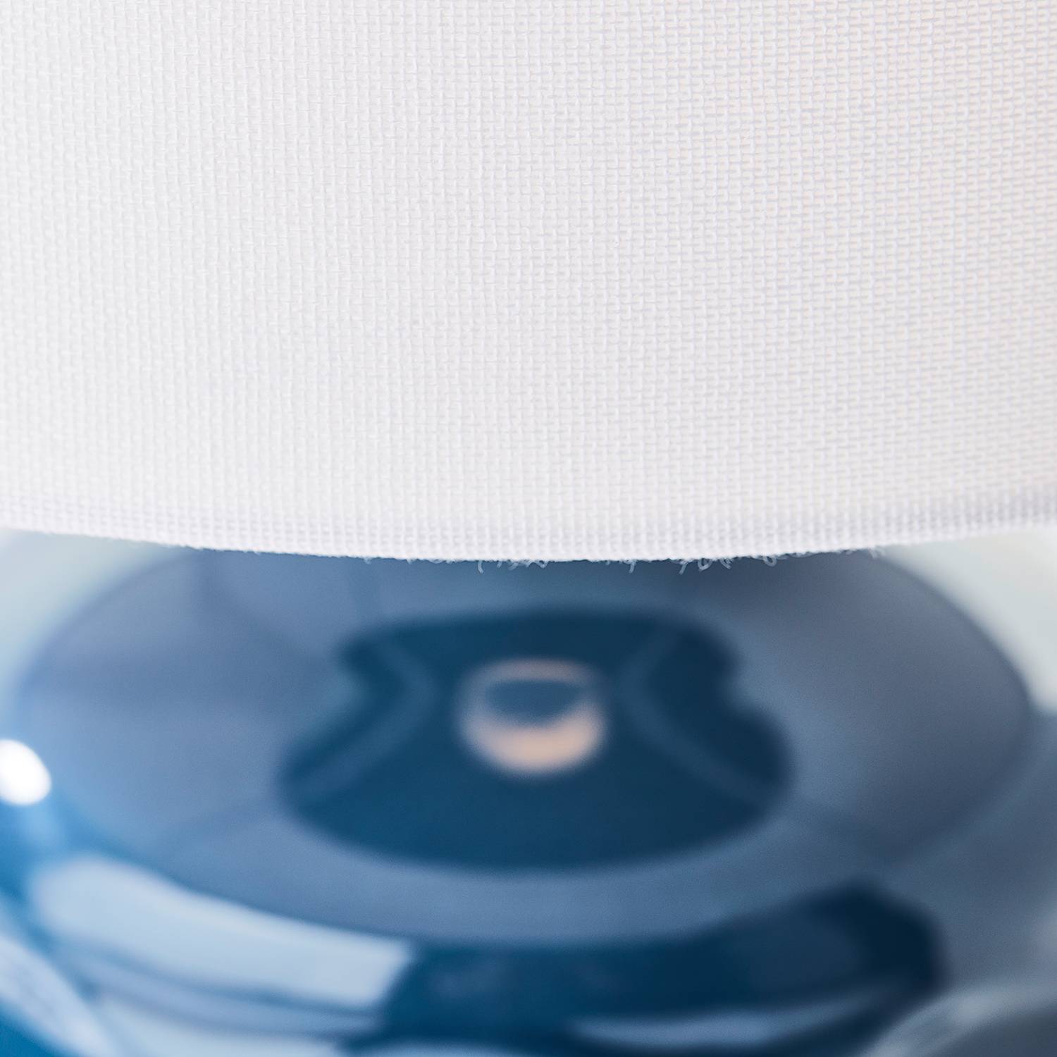 Tischleuchte Ilysa Mischgewebe Keramik Blau