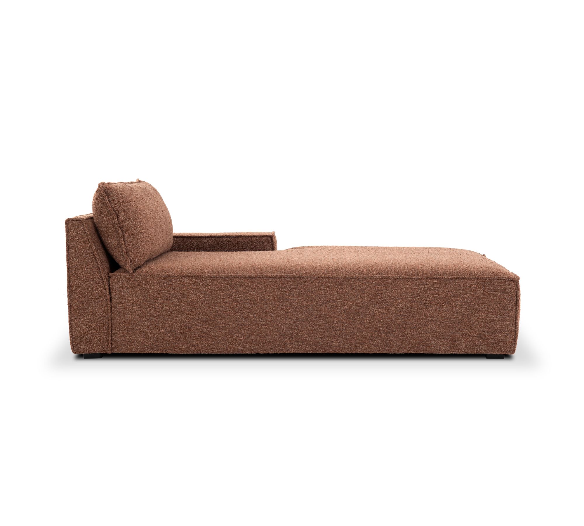 Daphne 1-seater chaise longue Right Pebble Rust