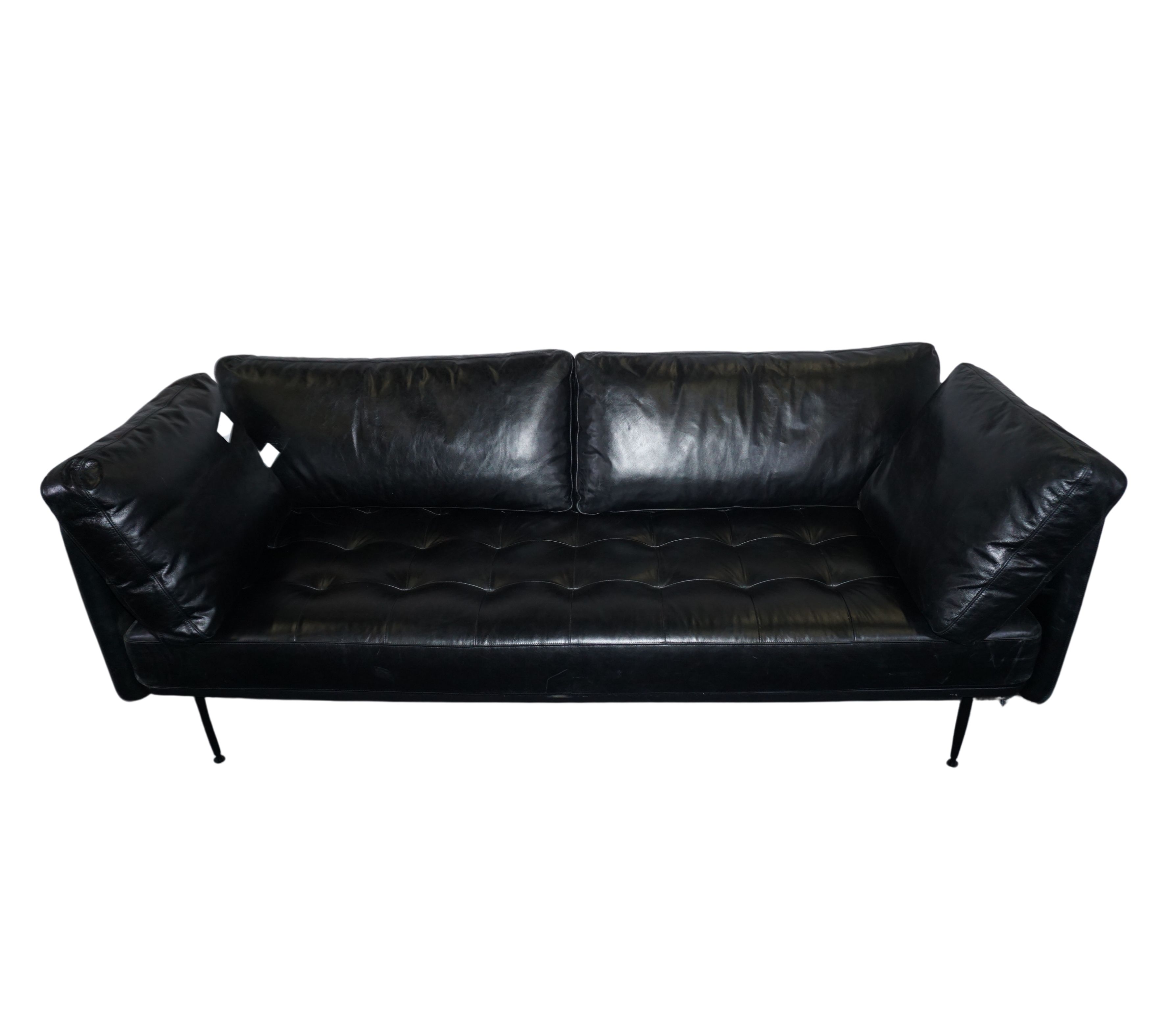 UTILITY 3-Sitzer Sofa Leder Schwarz