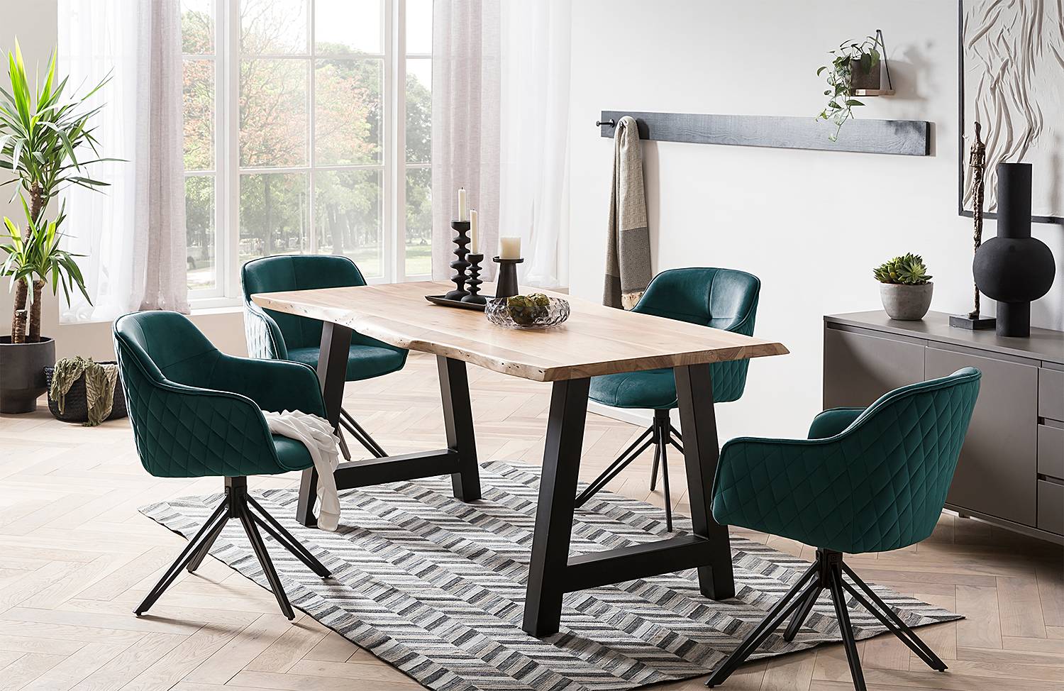 Armchair Romu Velvet Metal Green