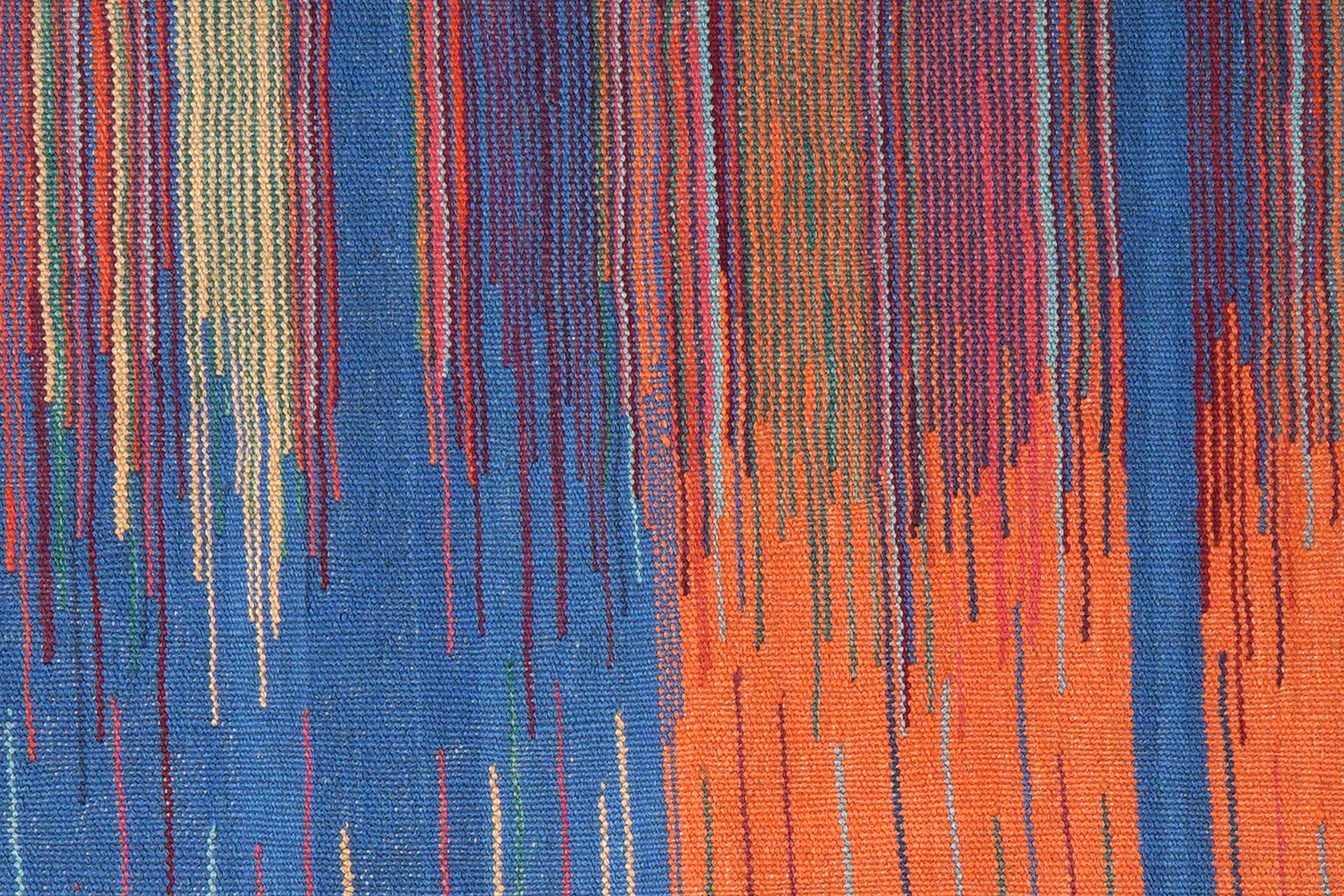 Kilim Gashgai Teppich Blau Orange