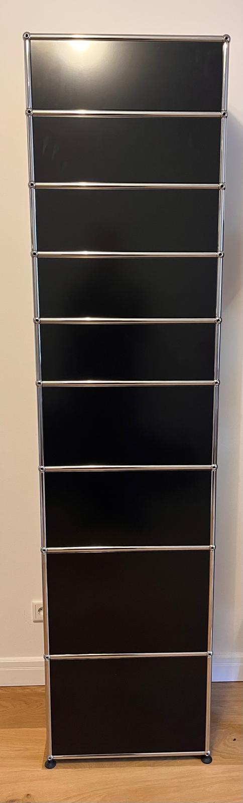 Tower Storage Unit Shelf Metal Black