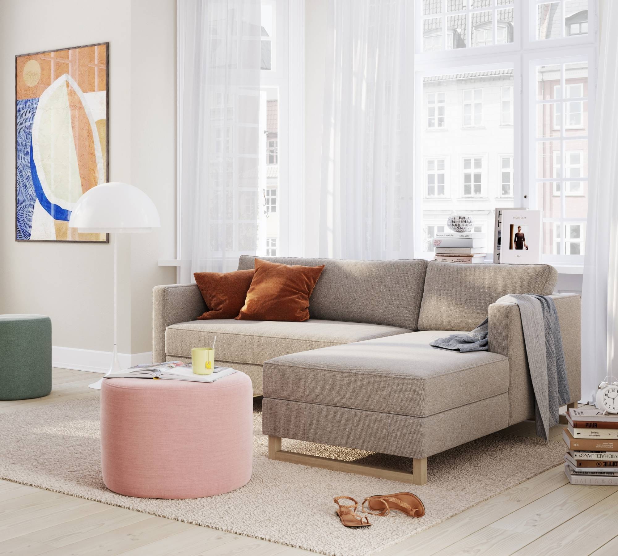 2x Kissen Posh Samt Rostrot