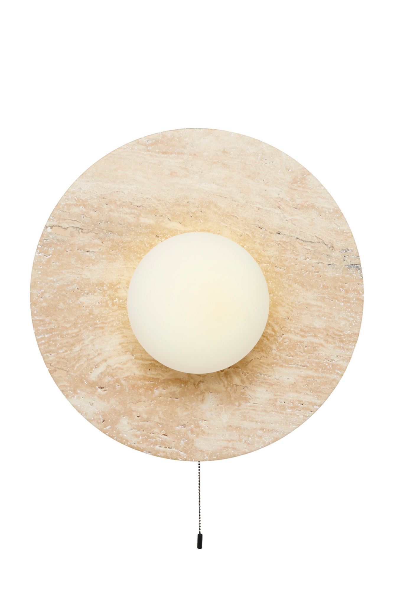 Tor-Nun-B Wandleuchte Travertin Creme Ø 10cm