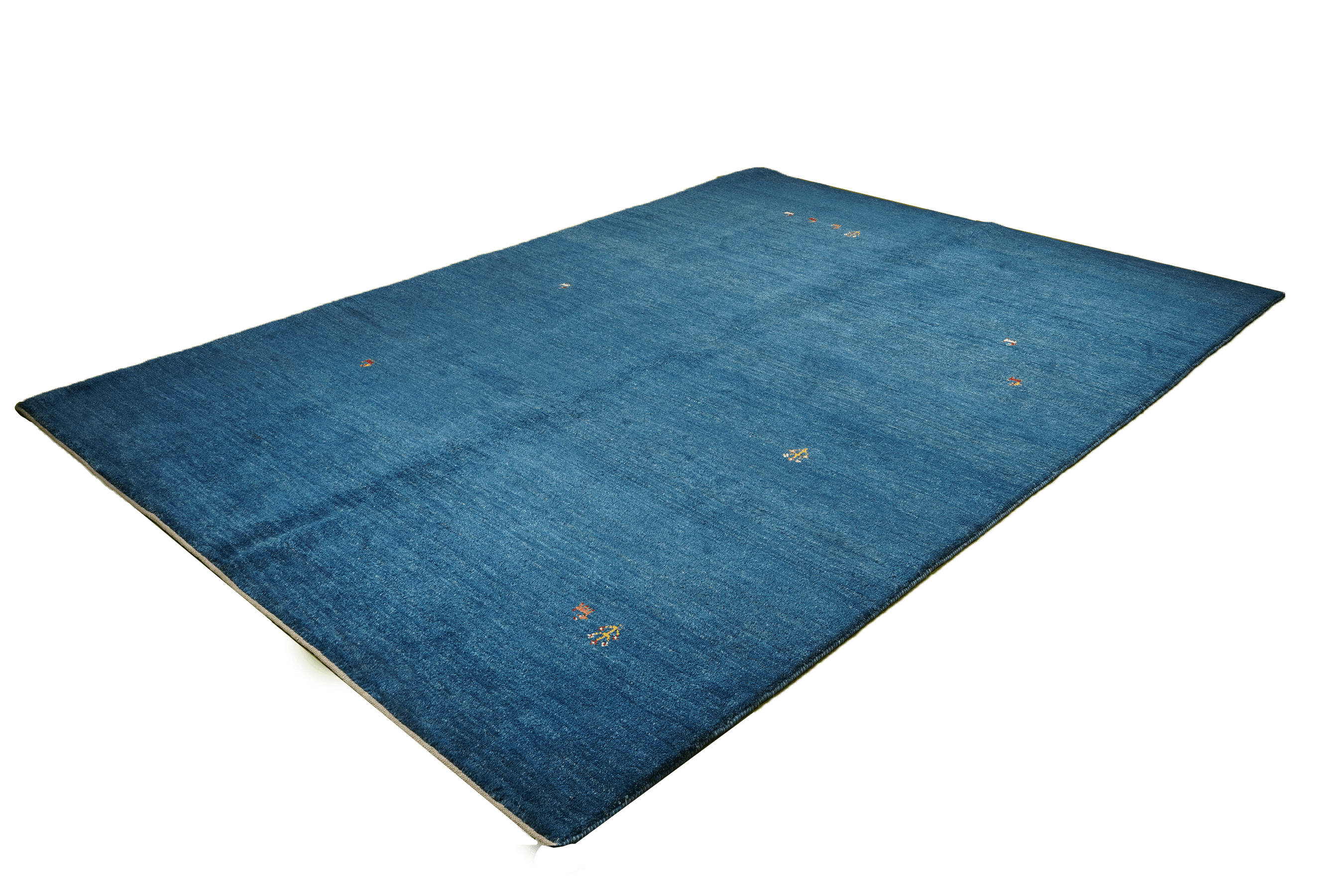 Gabbeh Teppich Wolle Blau