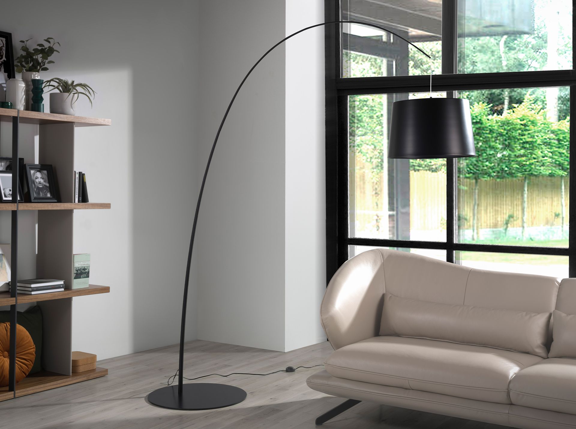 Stehlampe Stahl Schwarz