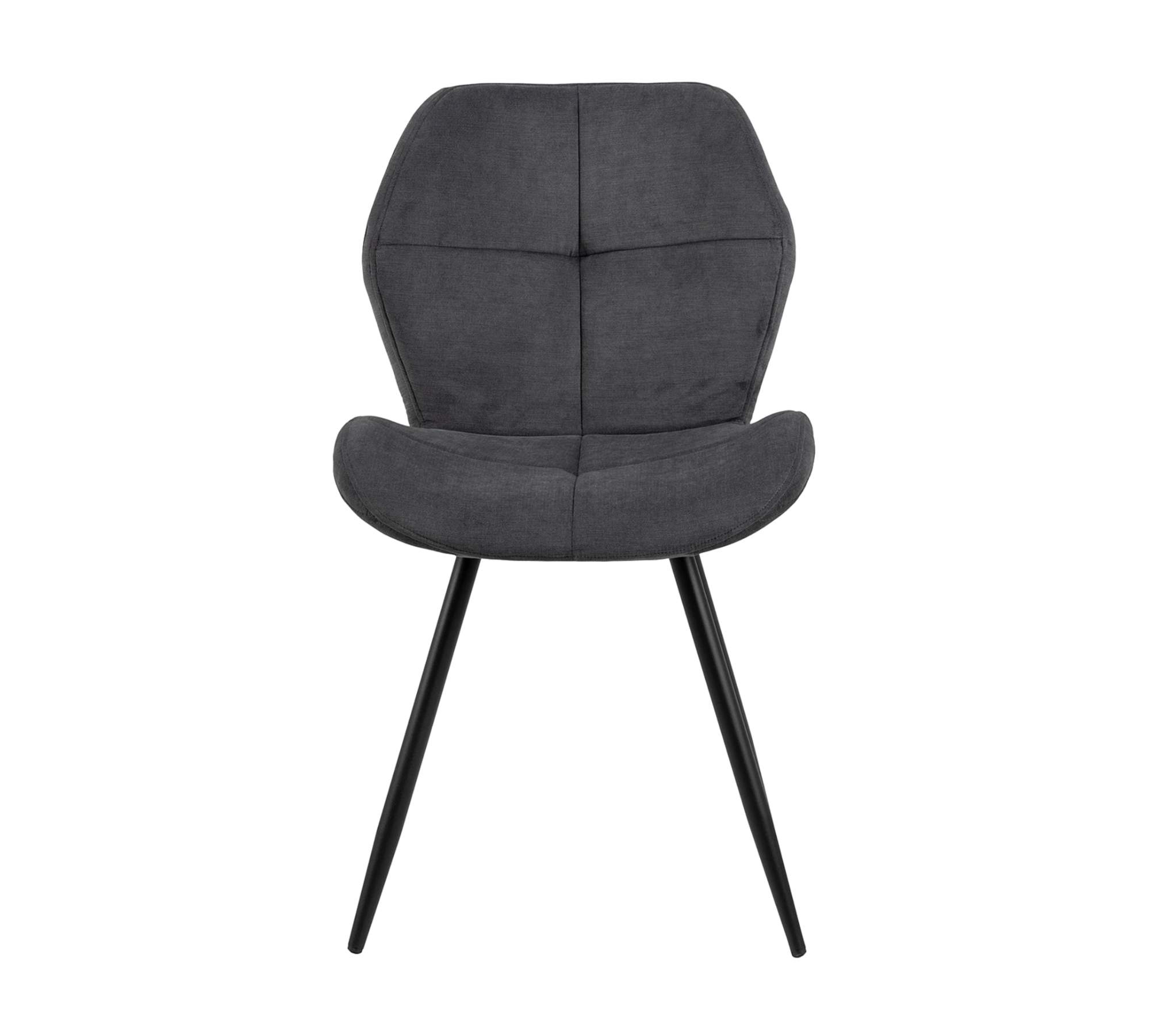 2x Upholstered chair metal fabric black grey