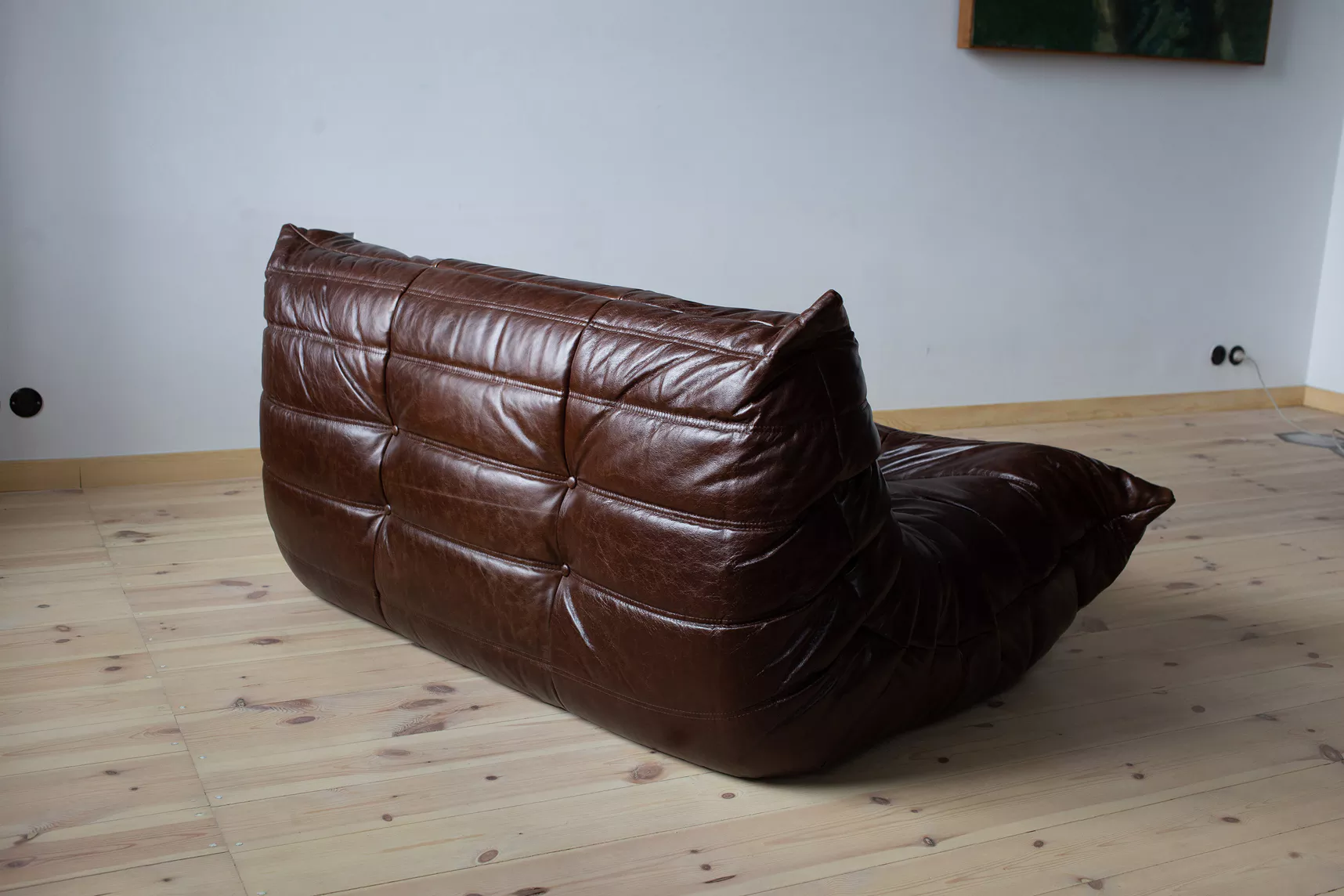 Togo Sofa 2-Sitzer Hochglanzleder Dunkelbraun