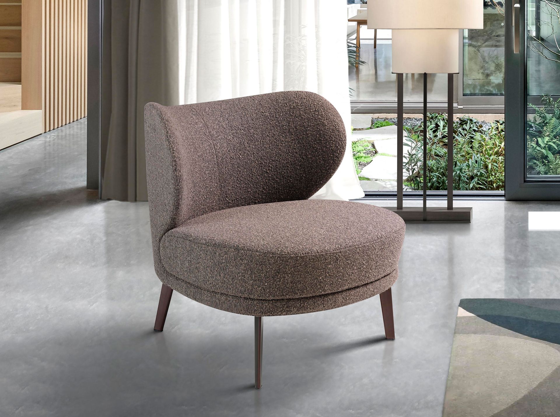 Armchair Fabric Brown
