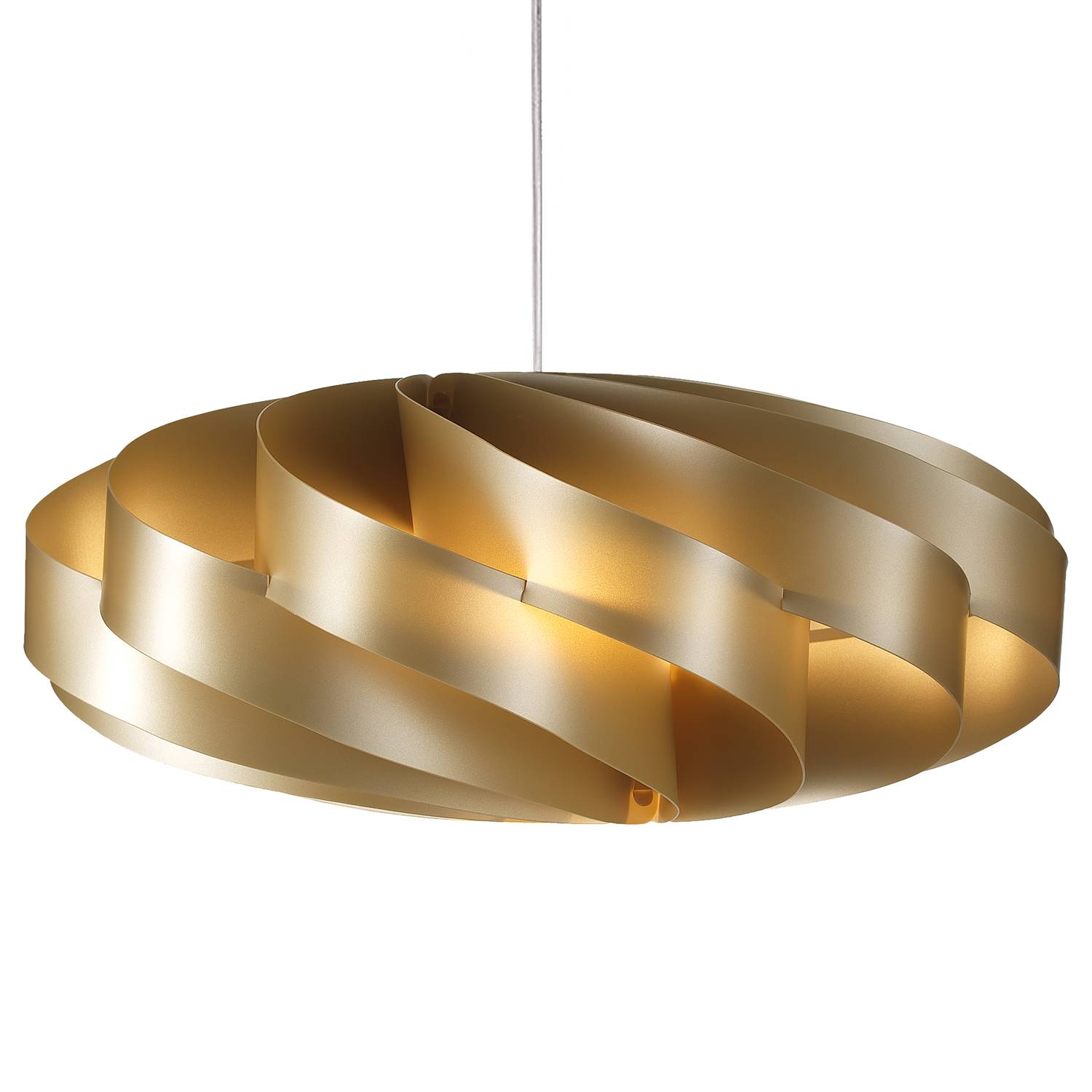 3-Flammig Pendelleuchte Flat I Polyacryl Gold