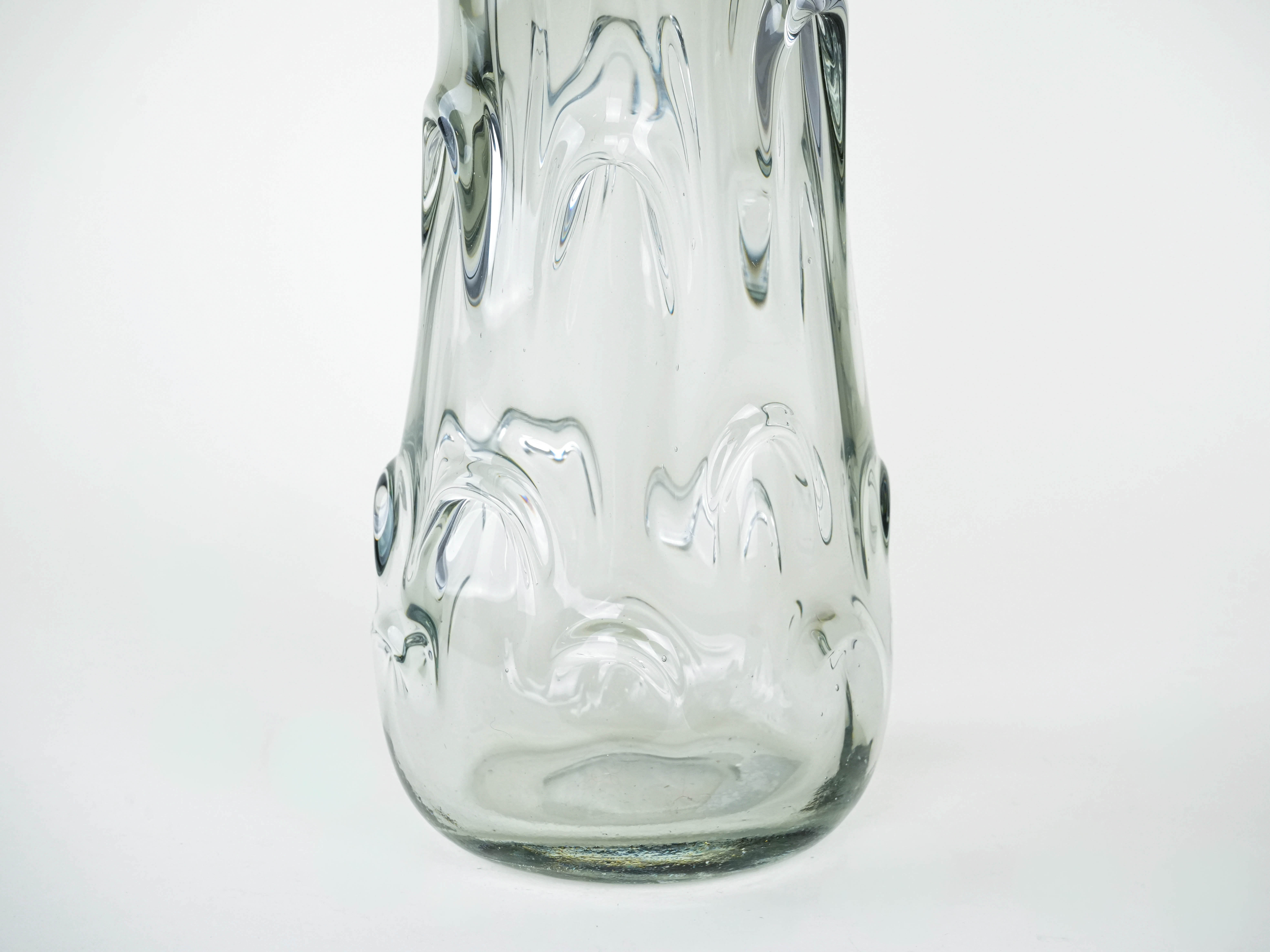 Vase Muranoglas Grau 1960er Jahre