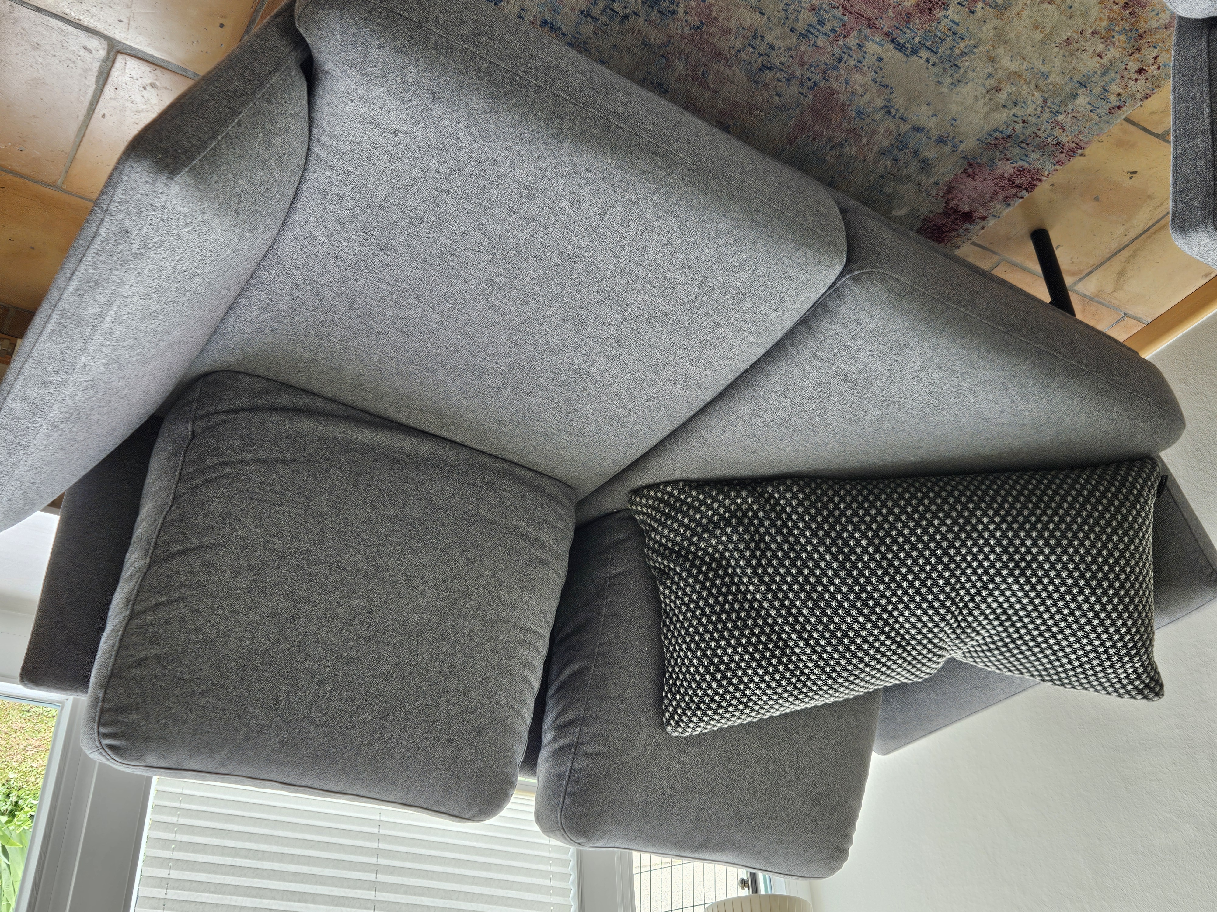 2x Sofa Wolle Grau