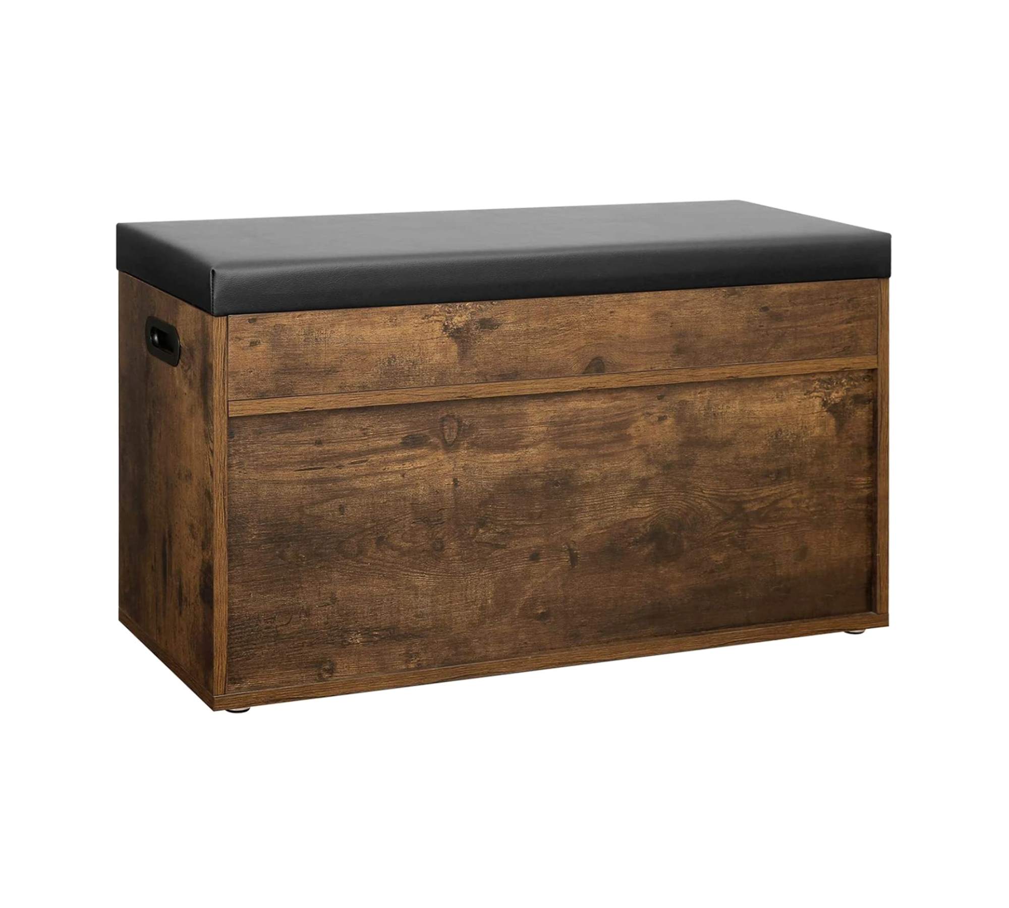 Garderobenbank Holz Kunstleder Schwarz Braun