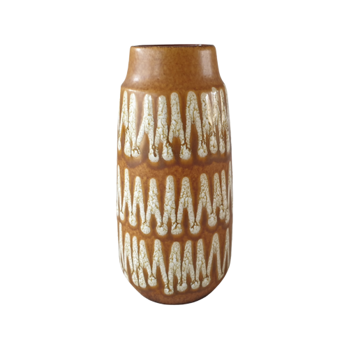 Vintage Vase Keramik Braun Weiß