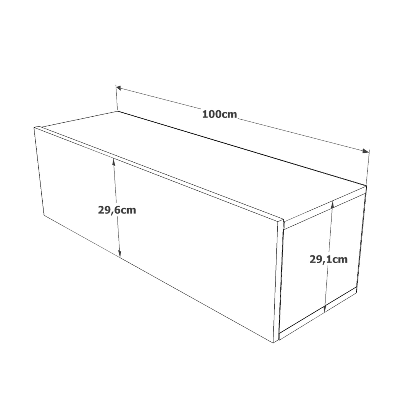 Kena Wandregal Rotbraun 100cm x 29.6cm