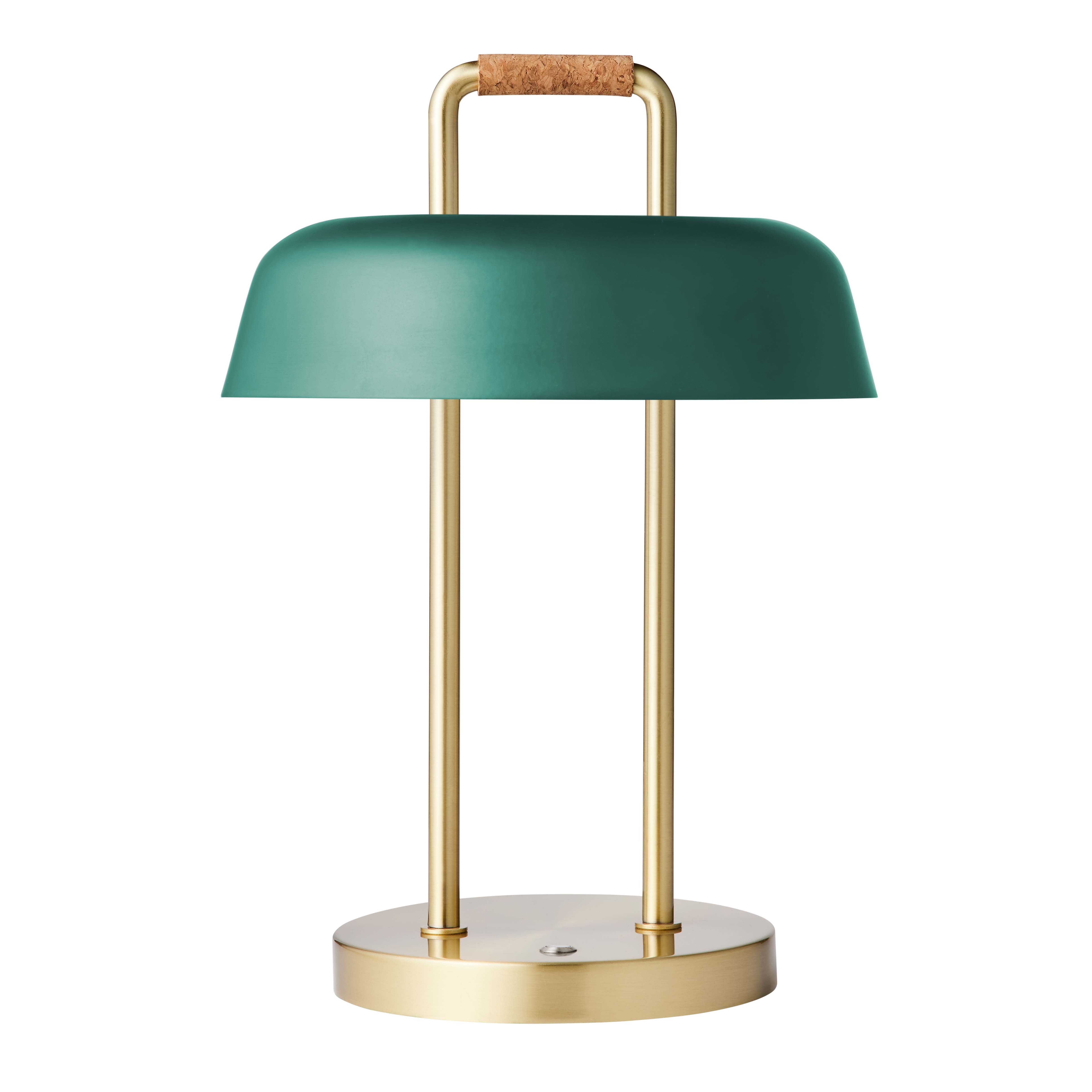 Heim Leuchte Tragbar mit Mini-USB-Anschluss Messing Grün