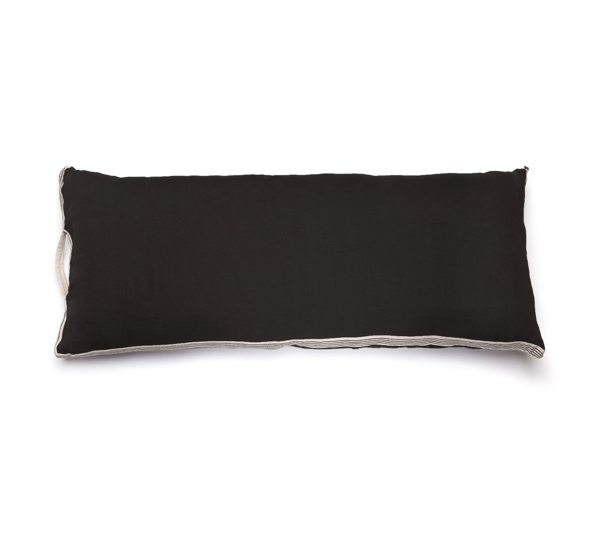 Kissenhülle Naturleinen mit Füllung Schwarz 40 x 100cm