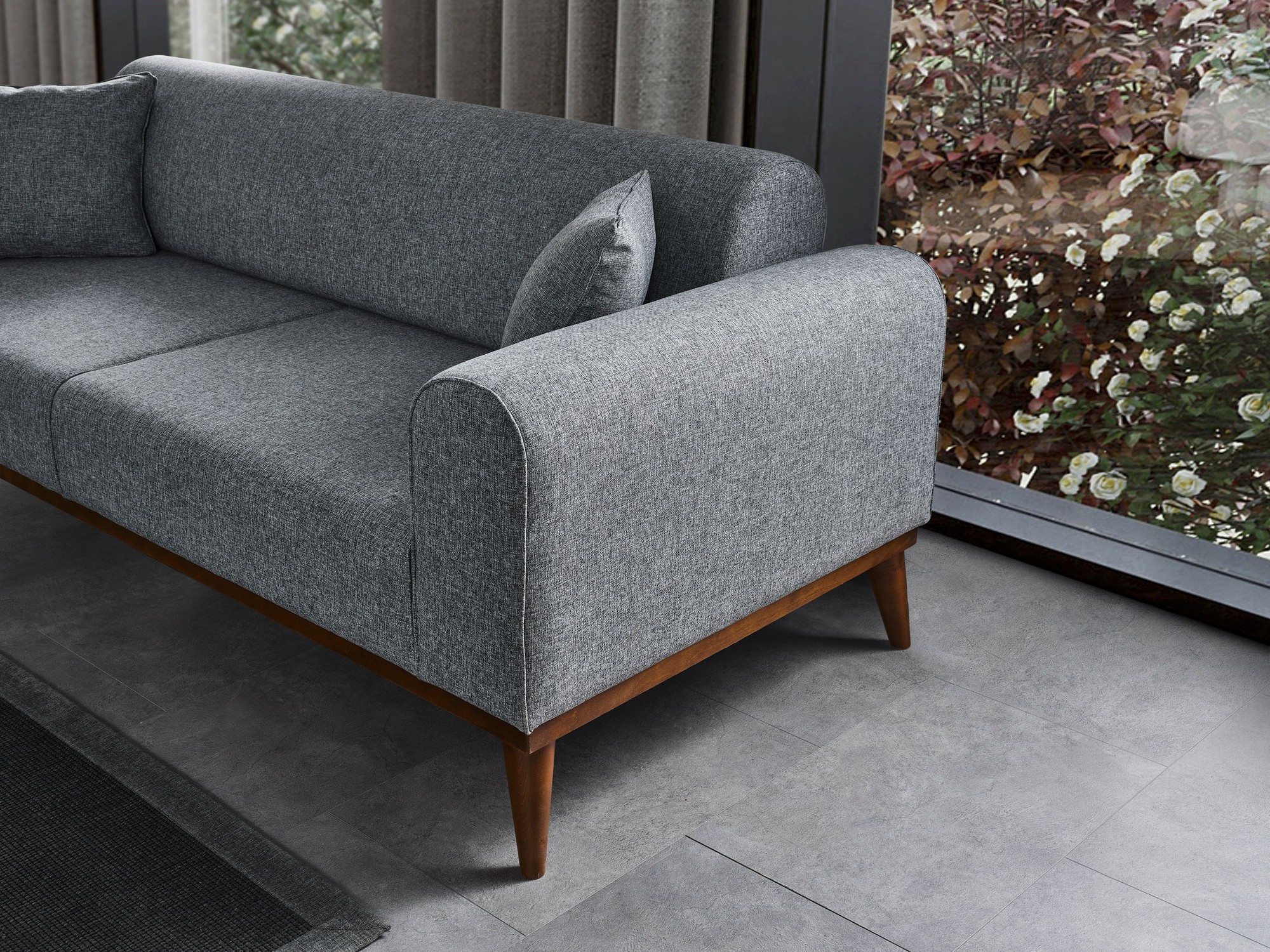 Cofi 3-seater sofa bed light grey