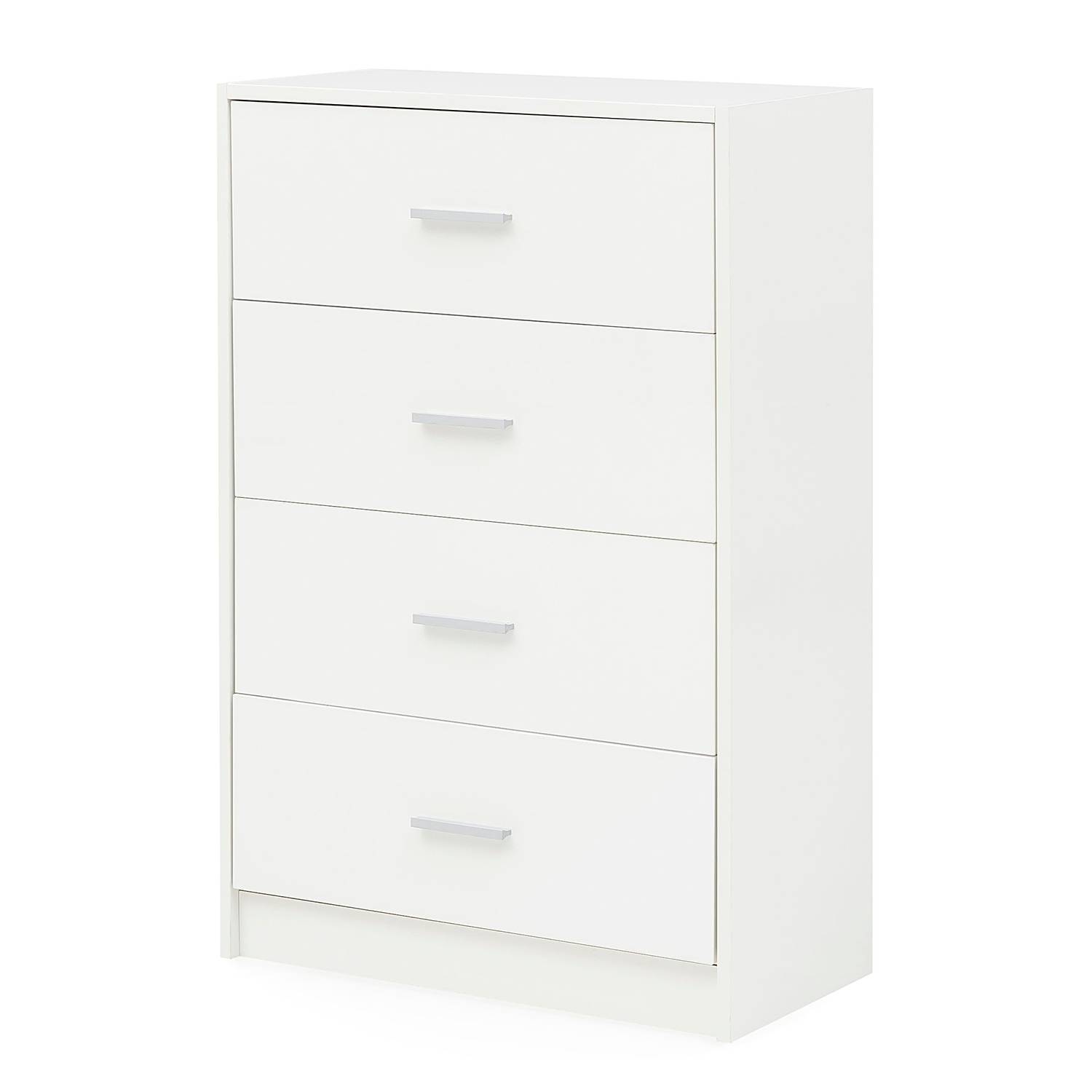 Kommode Carmelo Weiß Silber Höhe: 90 cm