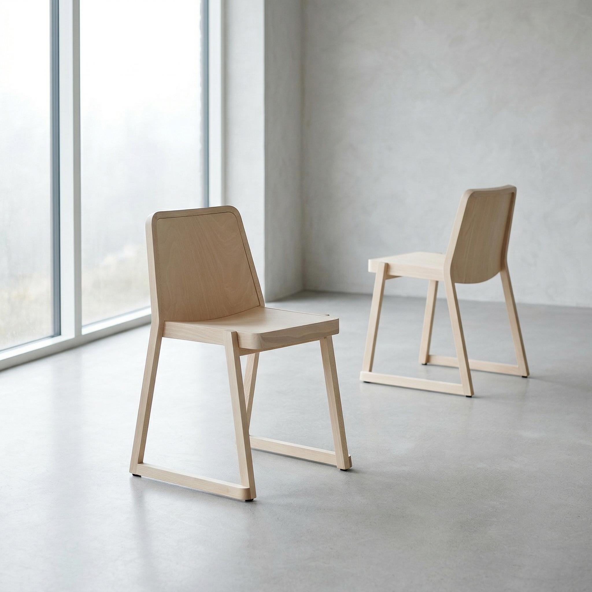 2x Roxanne Chair Wood Brown