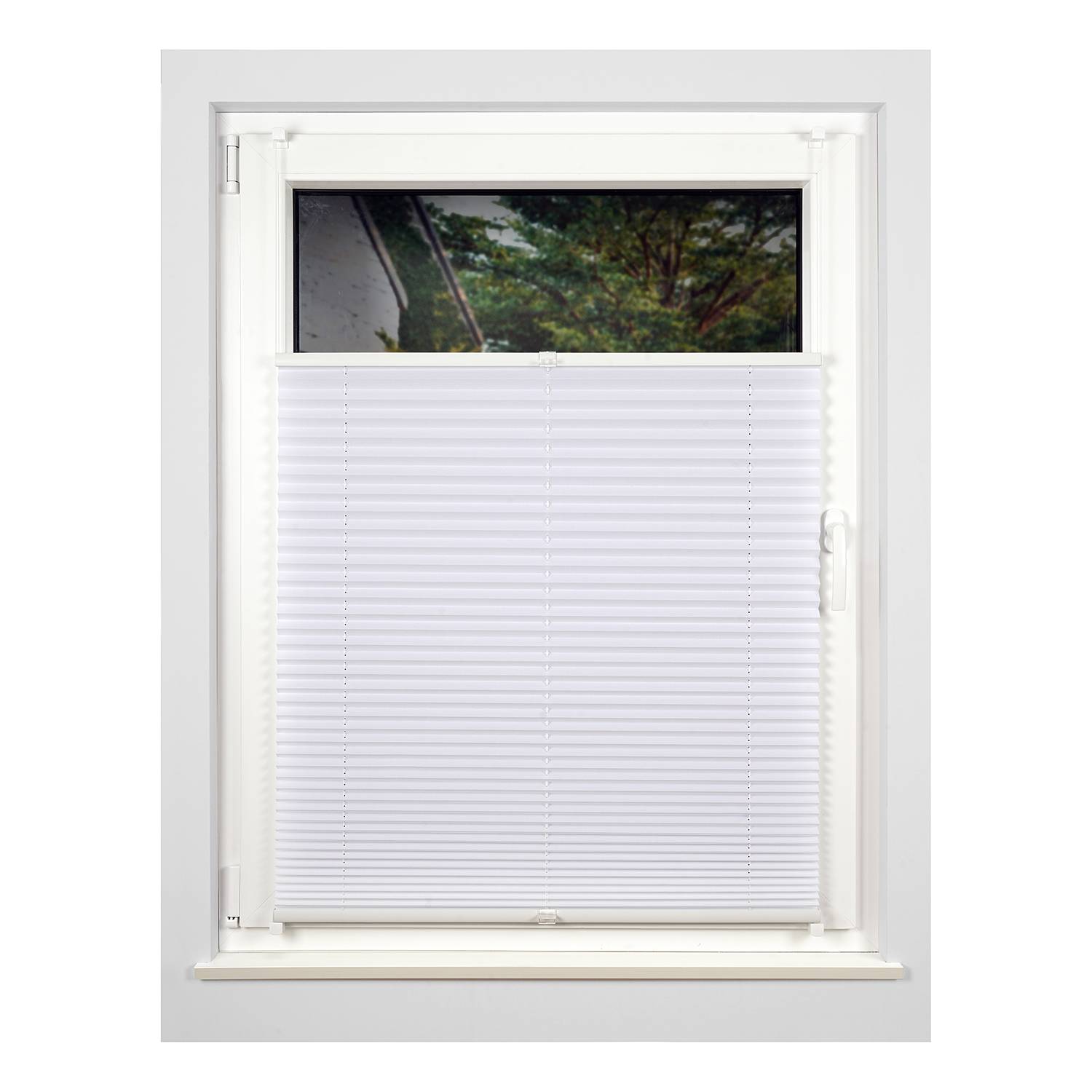 Plissee Klemmfix free Polyester / Aluminium Weiß 90 x 210 cm