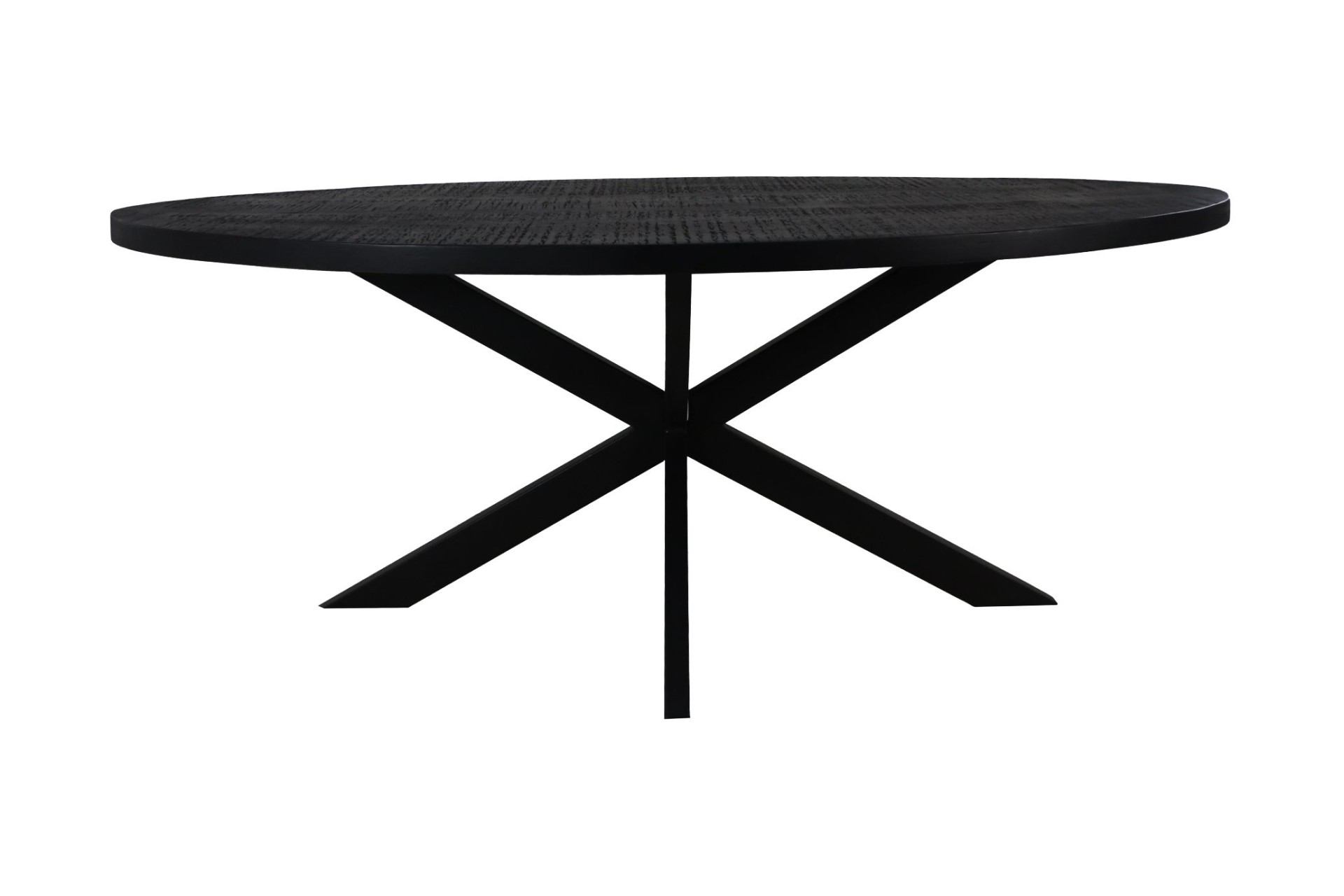Ovaler Melbourne Esstisch Mangoholz Metall Schwarz