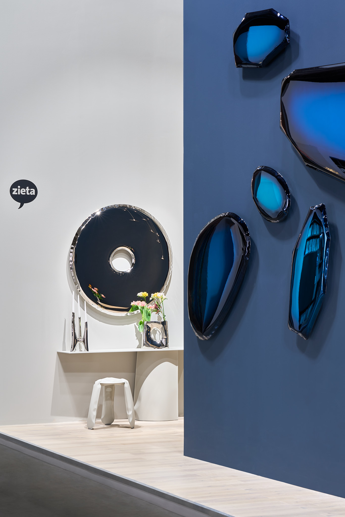 Rondo Spiegel 1200 Edelstahl Inox Poliert Silber