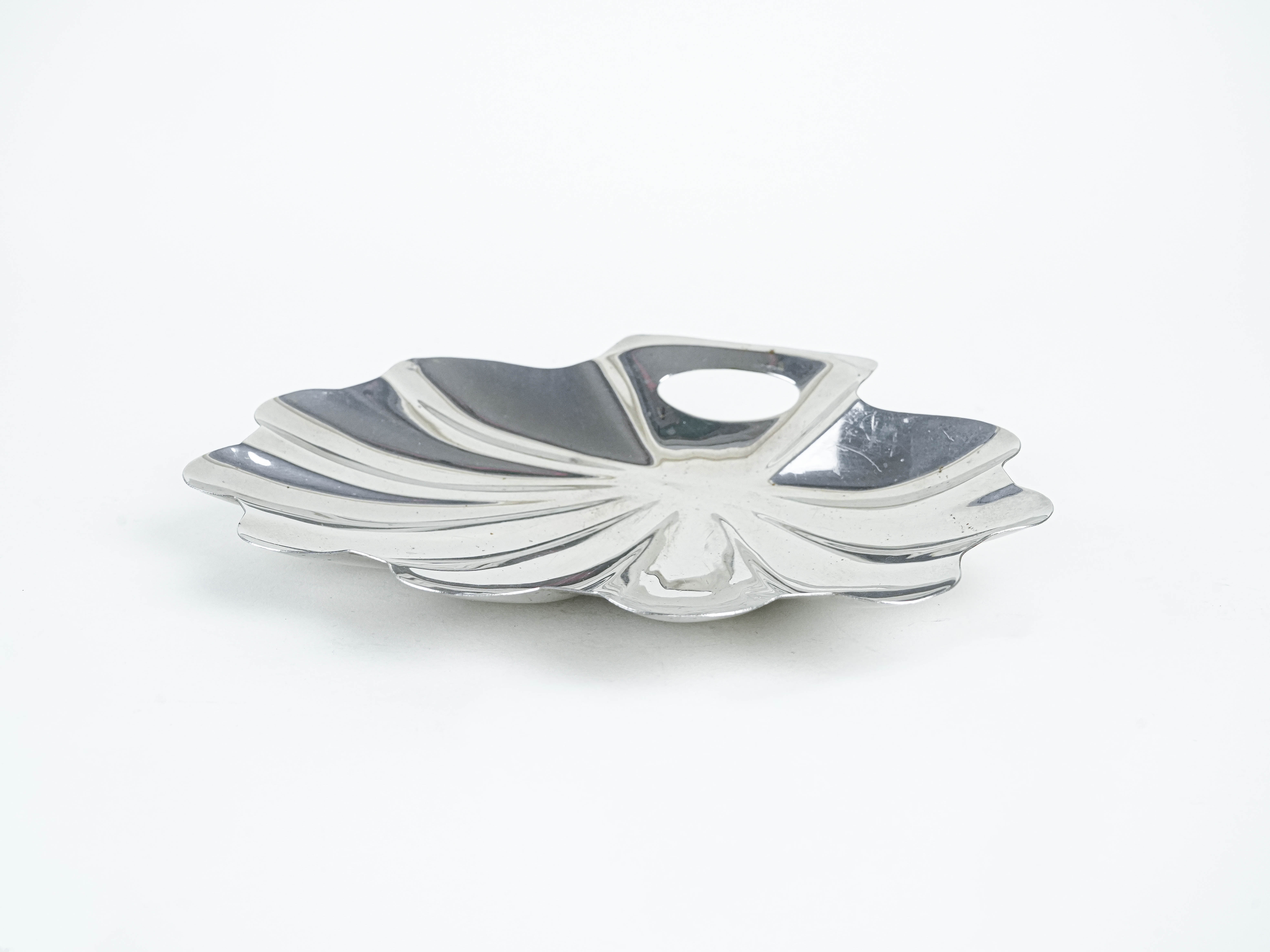 Shell serving bowl, stainless steel 1970s