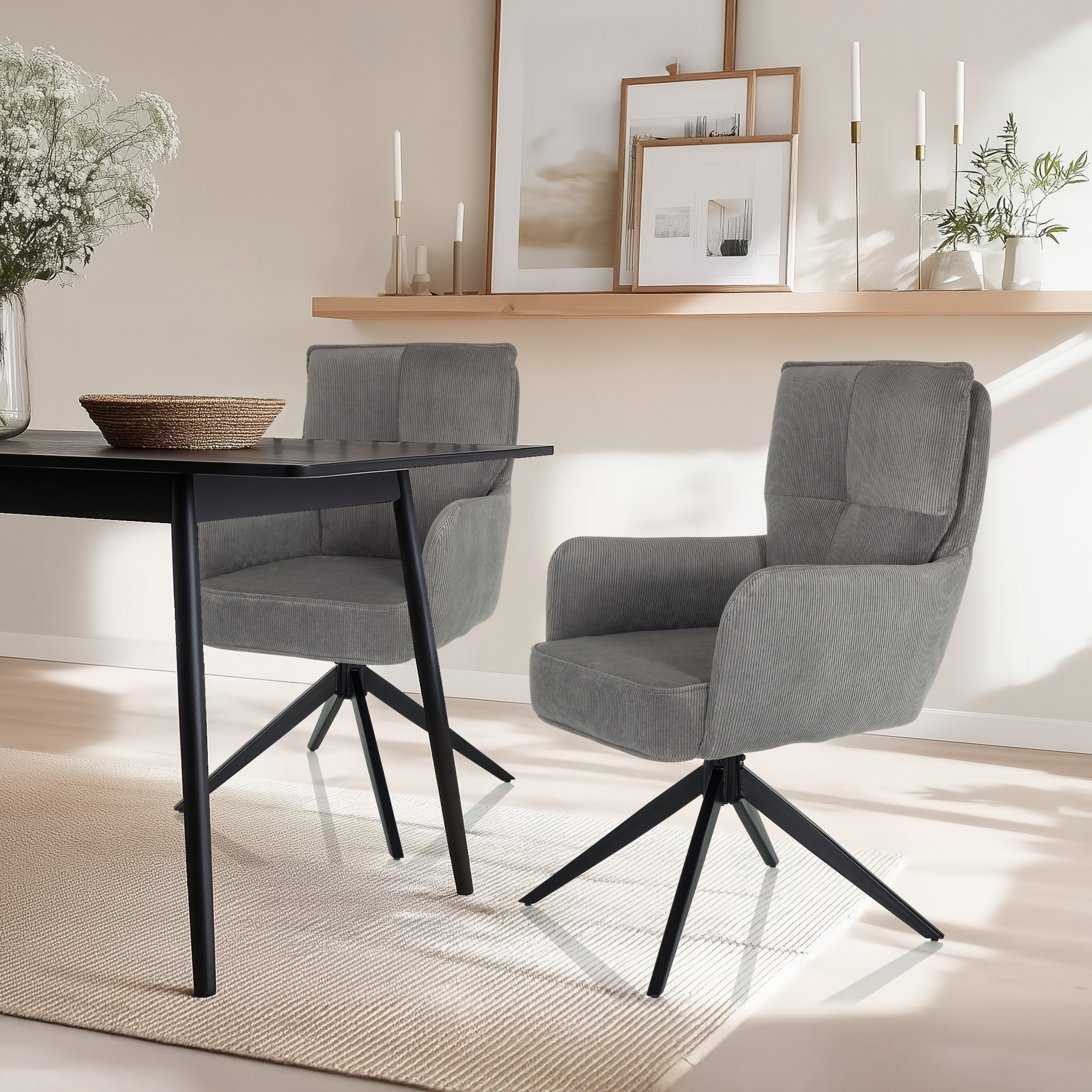 TARUGO Drehstuhl Stoff Grau