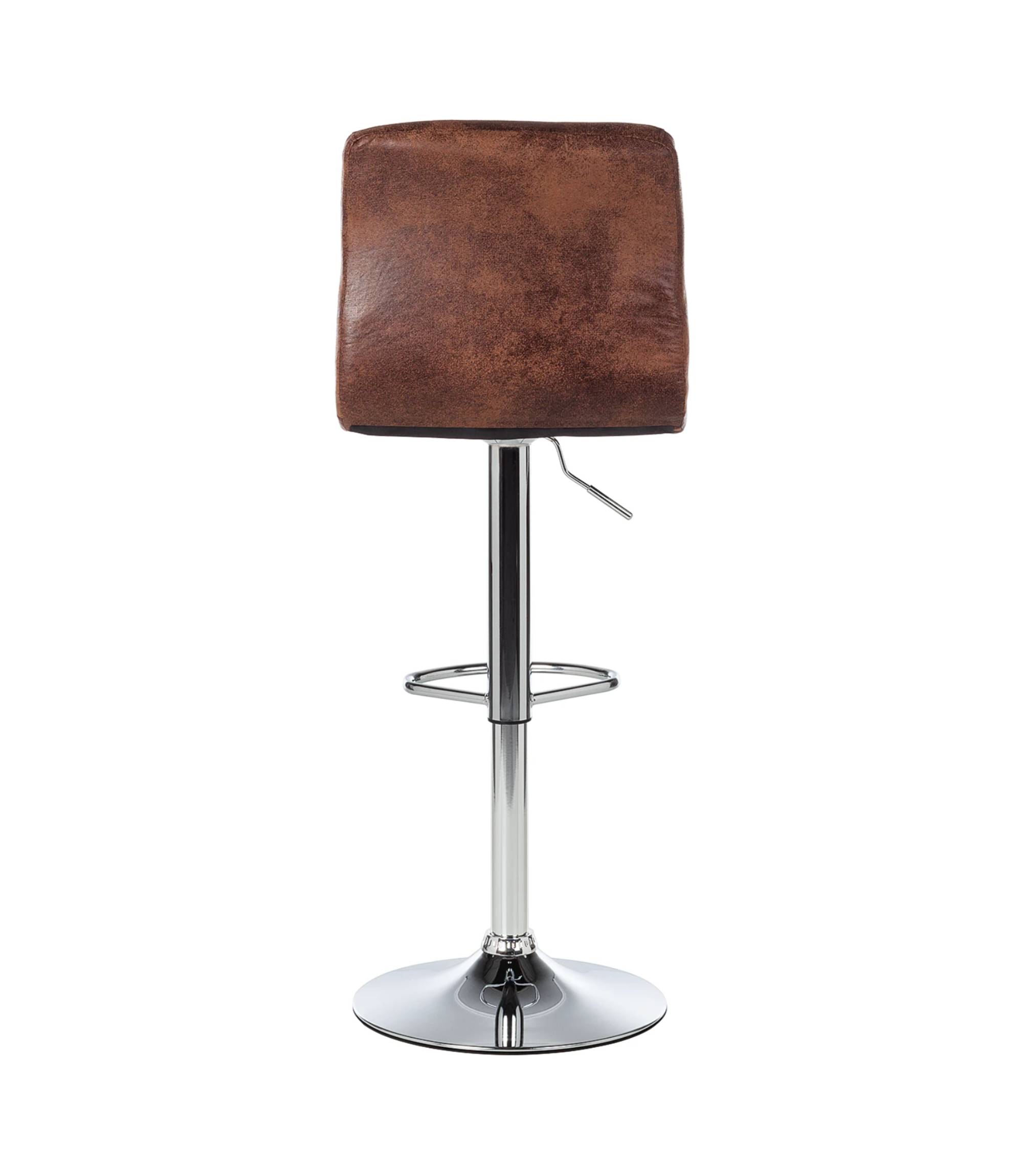 Barhocker Kunstleder Chrom Antikbraun