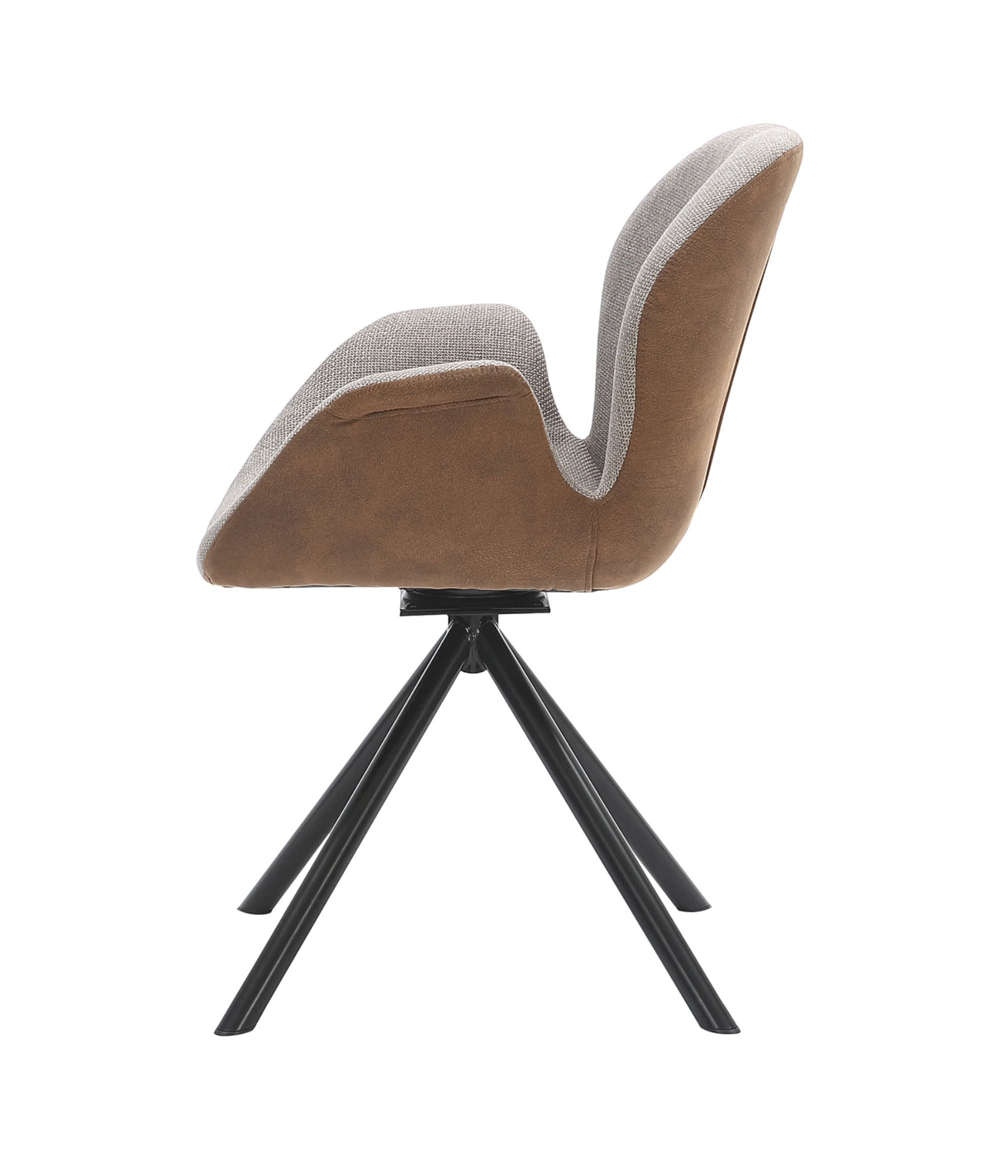 Armchair Webbing Fabric Grey Brown