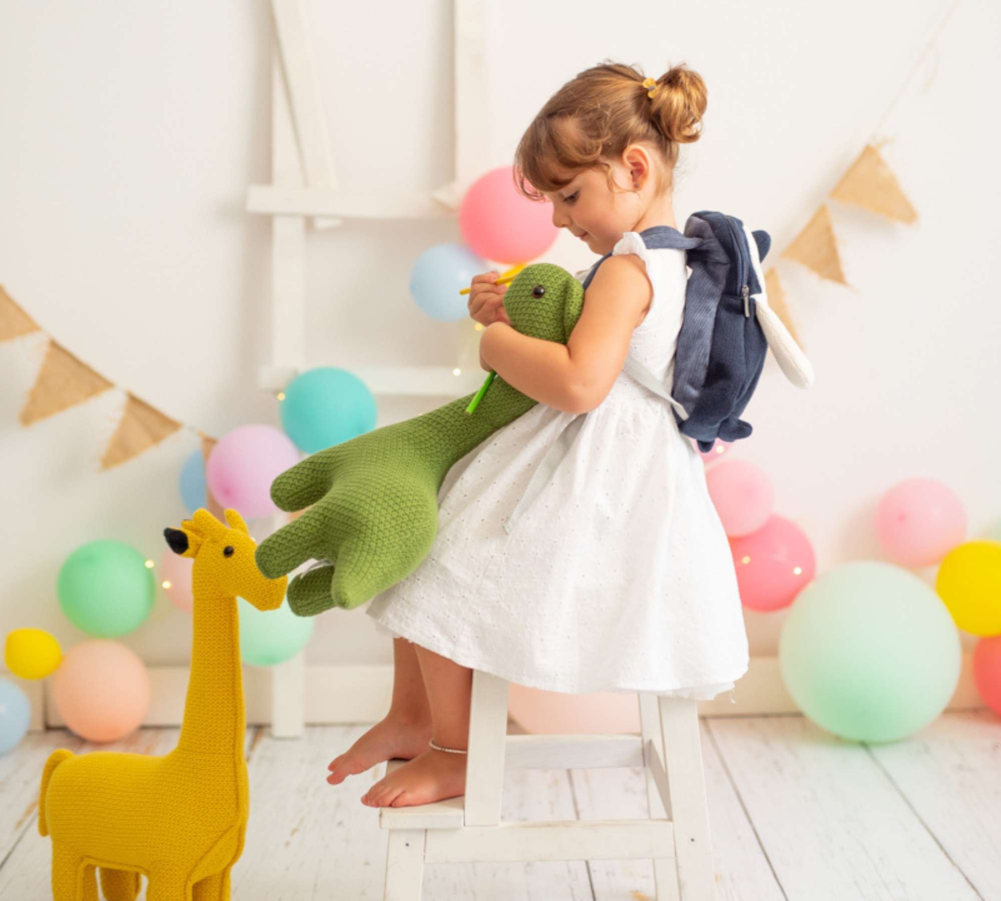 Dino Mini Plush Toy Cotton Green