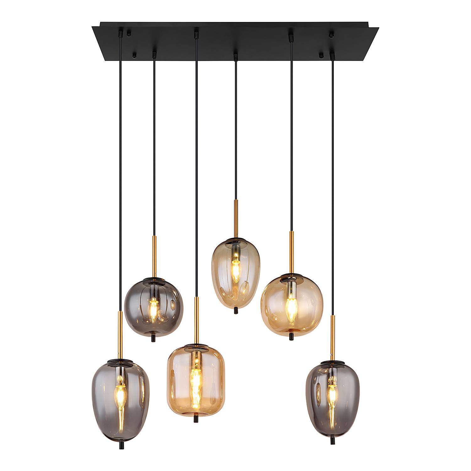 Pendelleuchte Blacky Typ B Farbglas Schwarz