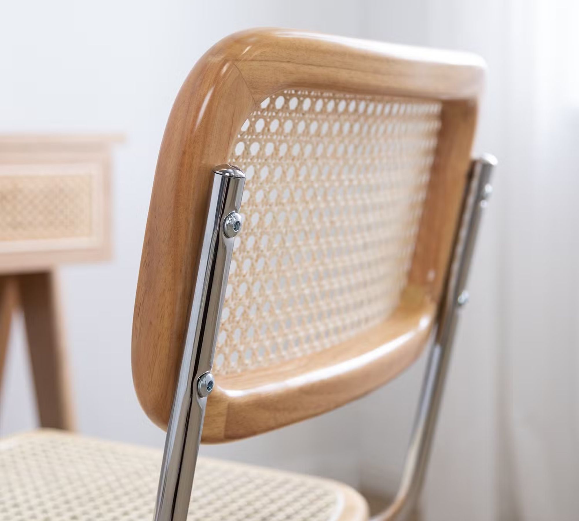 Ramon Bürostuhl Rattan Buche Massiv Beige